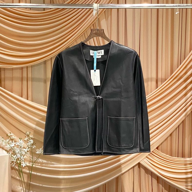 Loewe LOEWE Black sheepskin jacket with outer stitching Size XS / US 0-2 / IT 36-38 - 1 Thumbnail