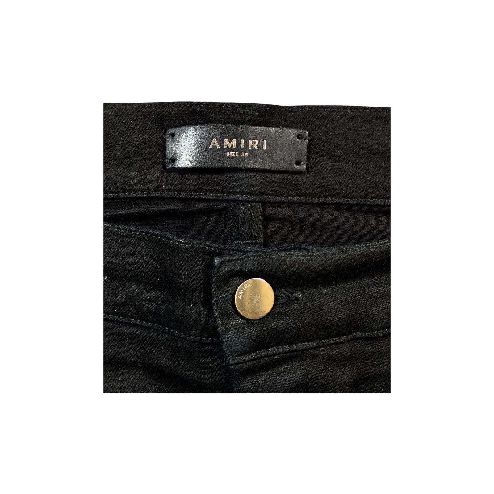 Amiri Amiri Wax Staggered Side Logo Black Jeans Size US 38 / EU 54 - 4 Thumbnail