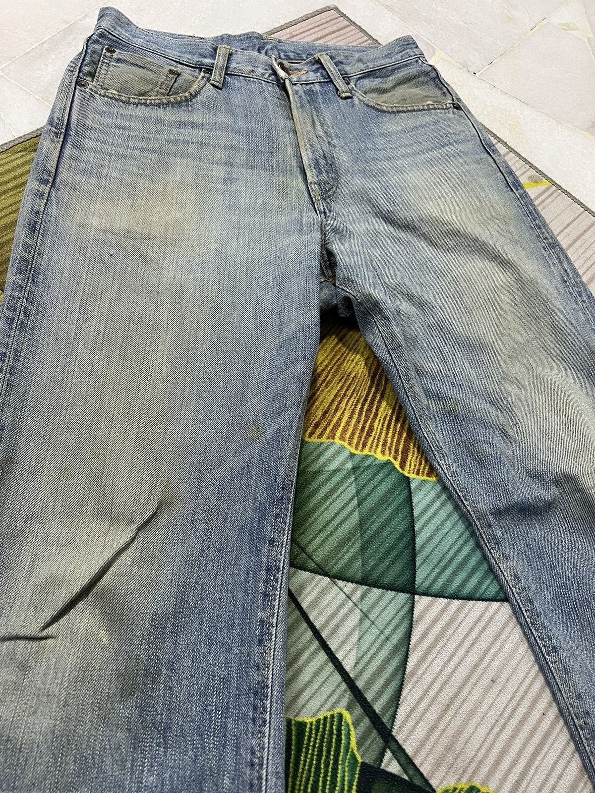 Edwin × Japanese Brand EDWIN 505z SELVEDGE LIGHT WASH ORANGE TAG DENIM Size US 29 - 3 Thumbnail