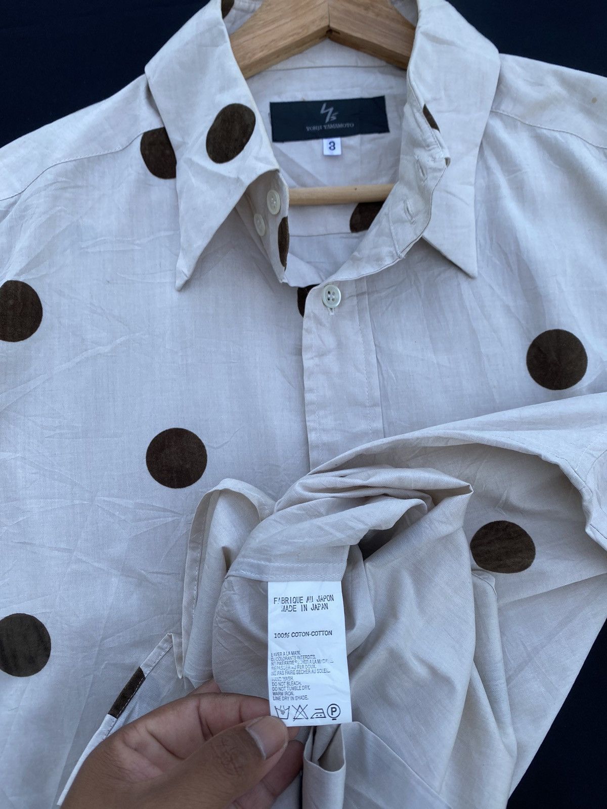 Yohji Yamamoto ARCHIVE 90’S YOHJI YAMAMOTO Y’S POLKA DOT BUTTON SHIRT Size US L / EU 52-54 / 3 - 11 Thumbnail