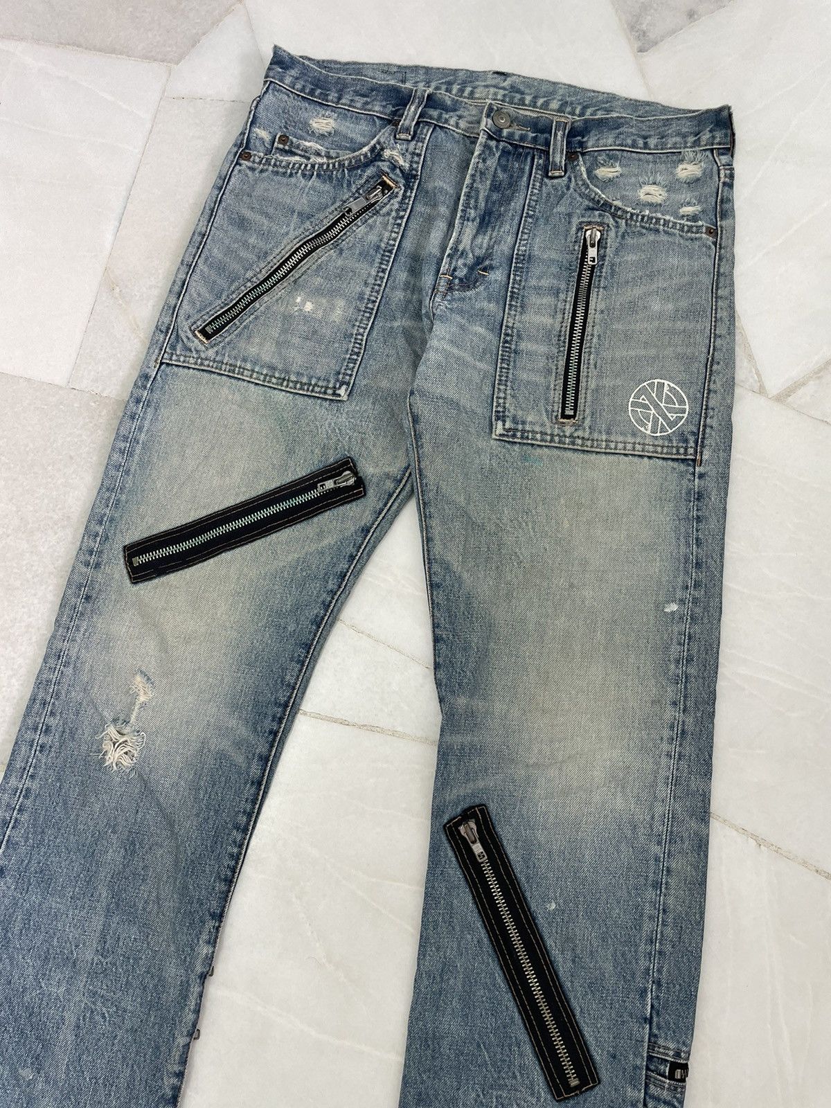 Number (N)ine Vintage RNA INC Multi Zipper inspired Number nine Jeans Size US 33 - 4 Thumbnail