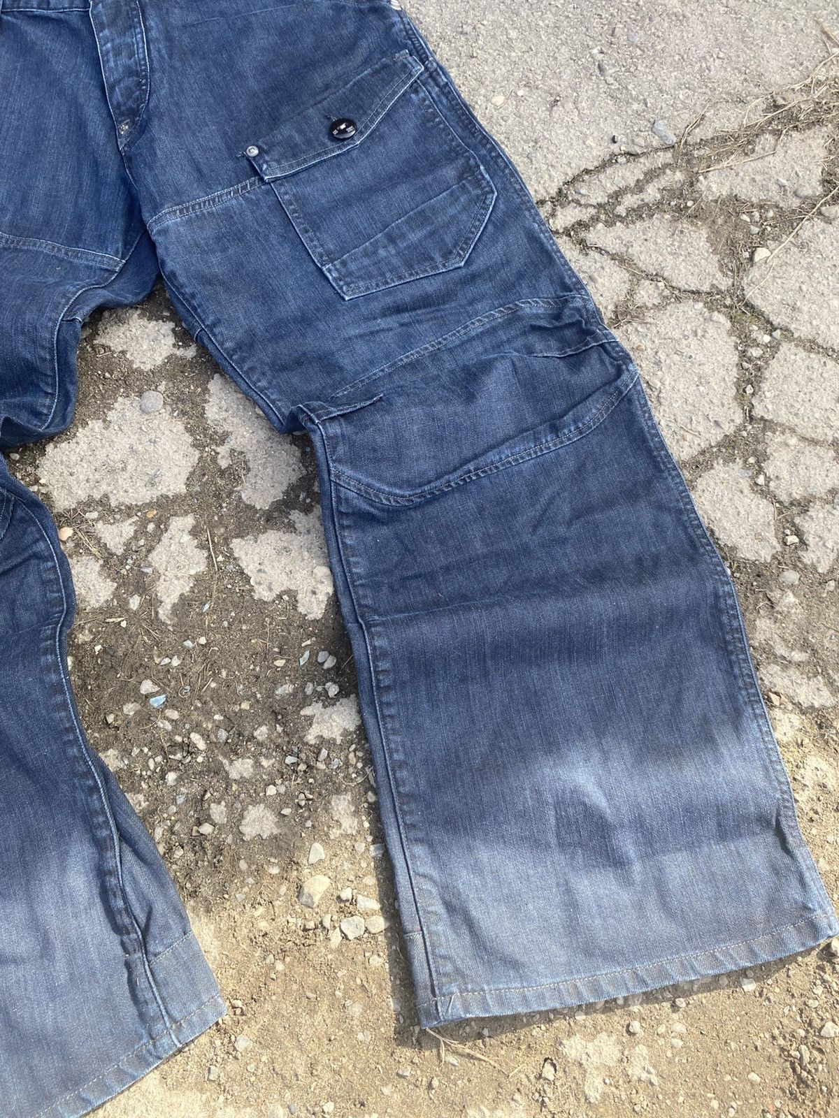 G-Star × Japanese Brand G star Faded blue Baggy avant garde denim y2k jeans pants Size US 36 / EU 52 - 3 Thumbnail