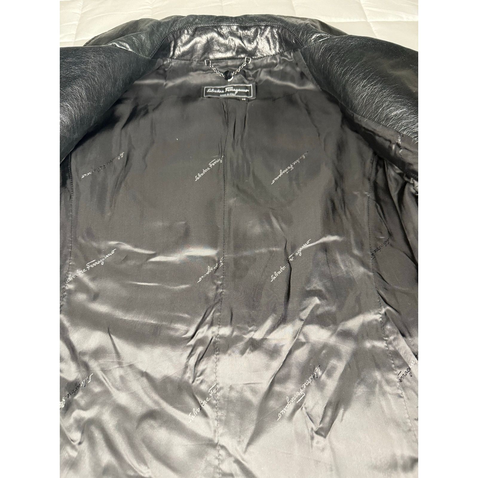 Salvatore Ferragamo Salvatore Ferragamo Black Leather Jacket RARE FIND Excellent Size M / US 6-8 / IT 42-44 - 7 Thumbnail