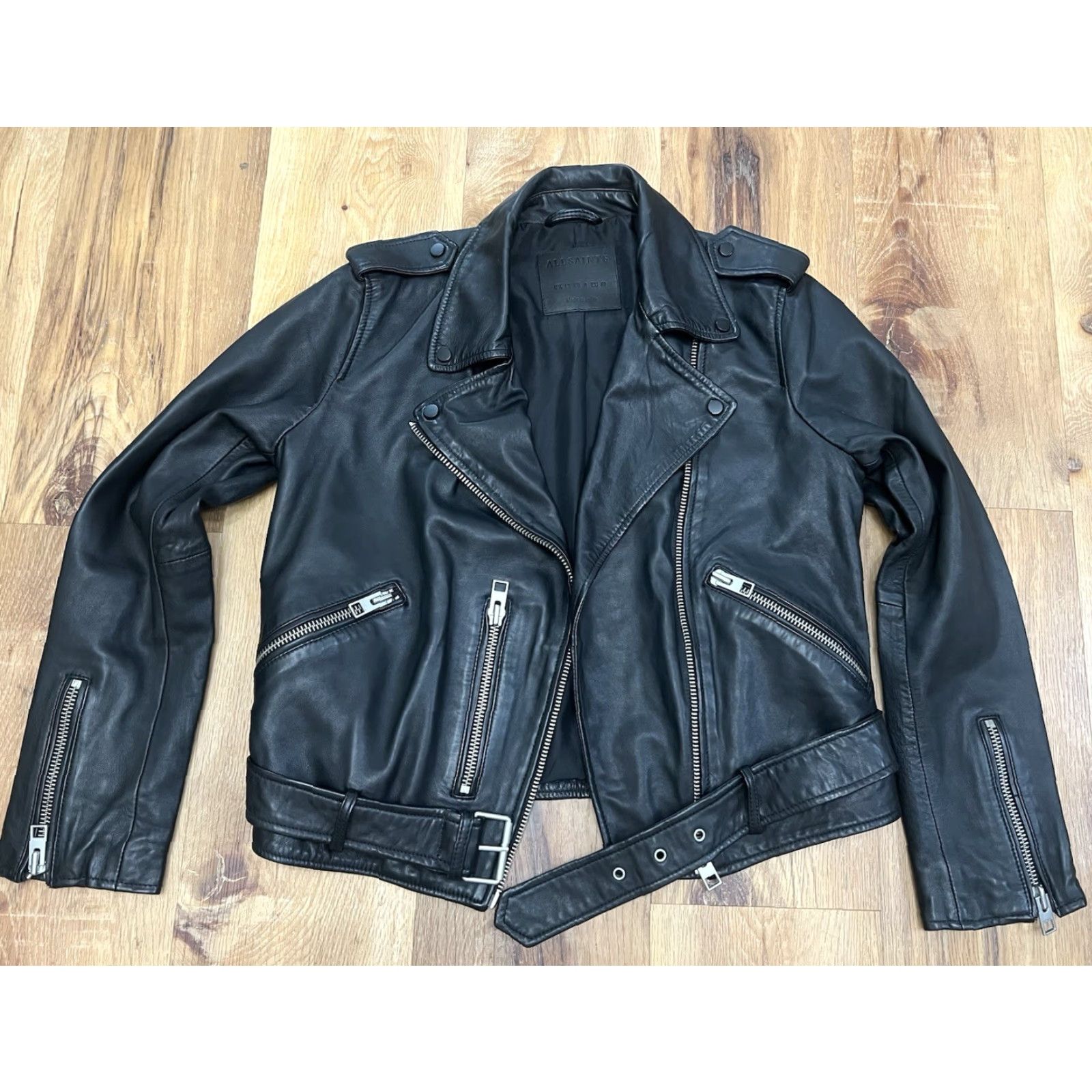Allsaints All Saints EUC Balfern Leather Biker Jacket Women's 8 Medium Black Size M / US 6-8 / IT 42-44 - 4 Thumbnail