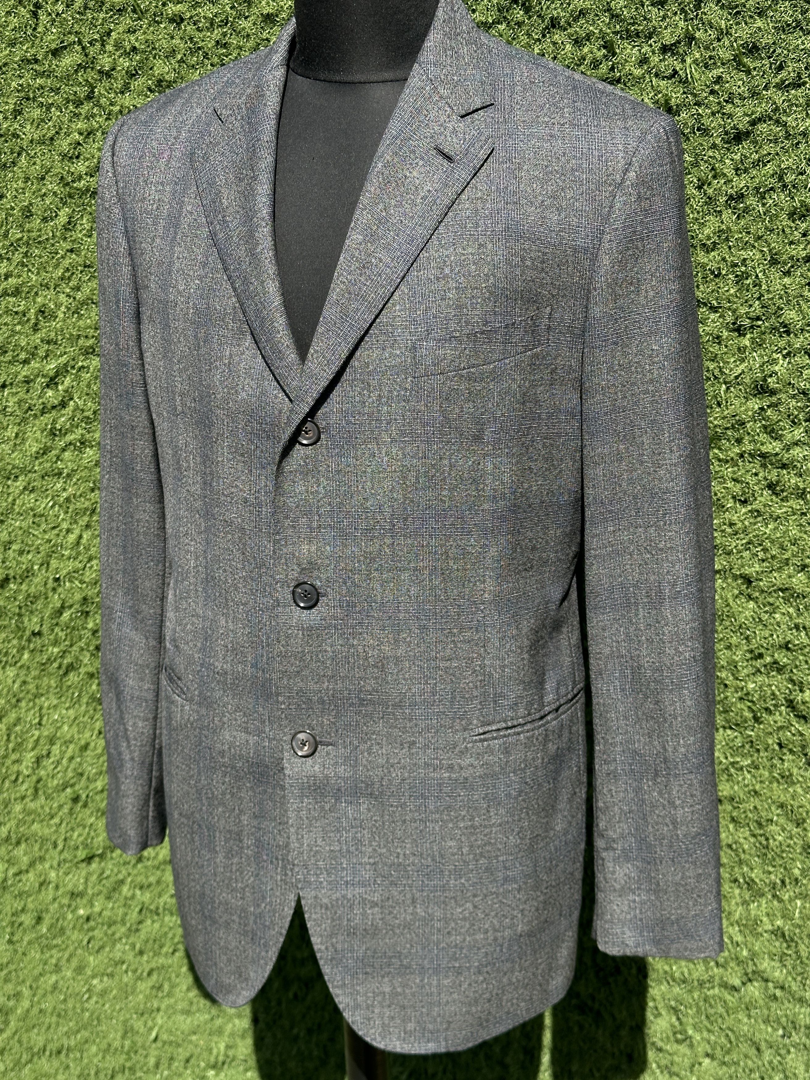 Caruso Caruso 54R 44L Gray Check Blazer Sport Coat Italy 3 Button Size 54R - 7 Thumbnail