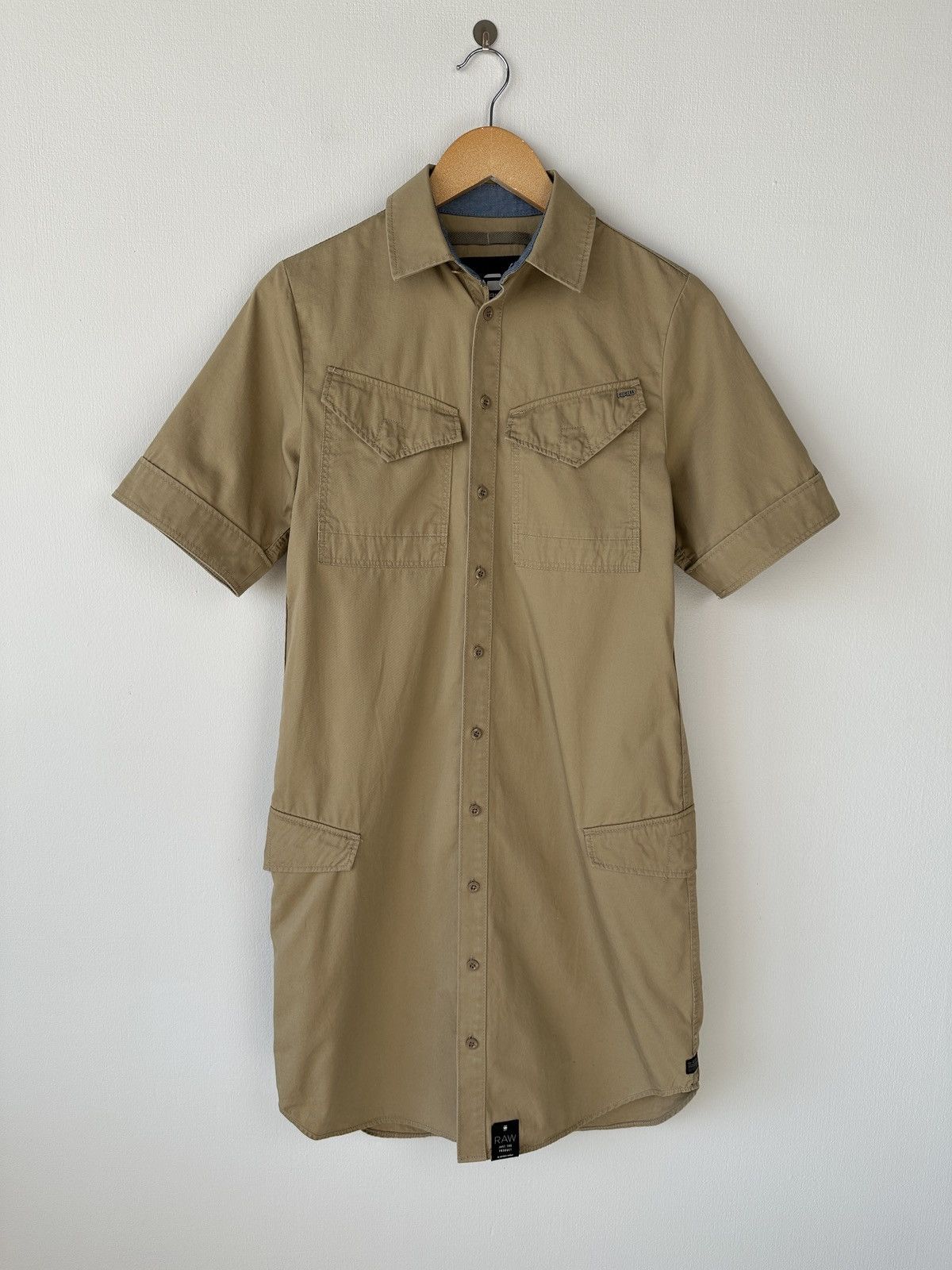 G-Star G-STAR RAW Rovic Shirt Utility Dress Short Sleeve Beige XS Size XS / US 0-2 / IT 36-38 - 1 Thumbnail