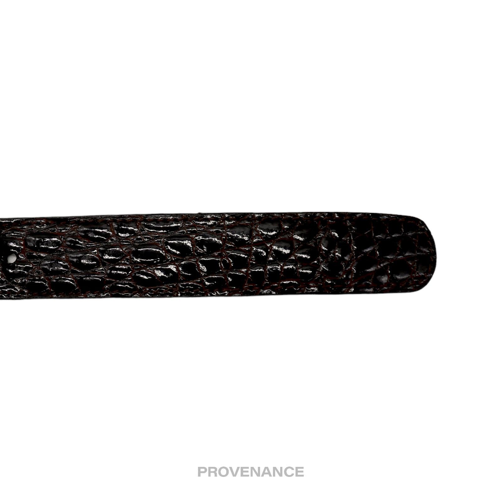 ? Gucci GG Crocodile Leather Belt - Burgundy 80/32 display picture 2
