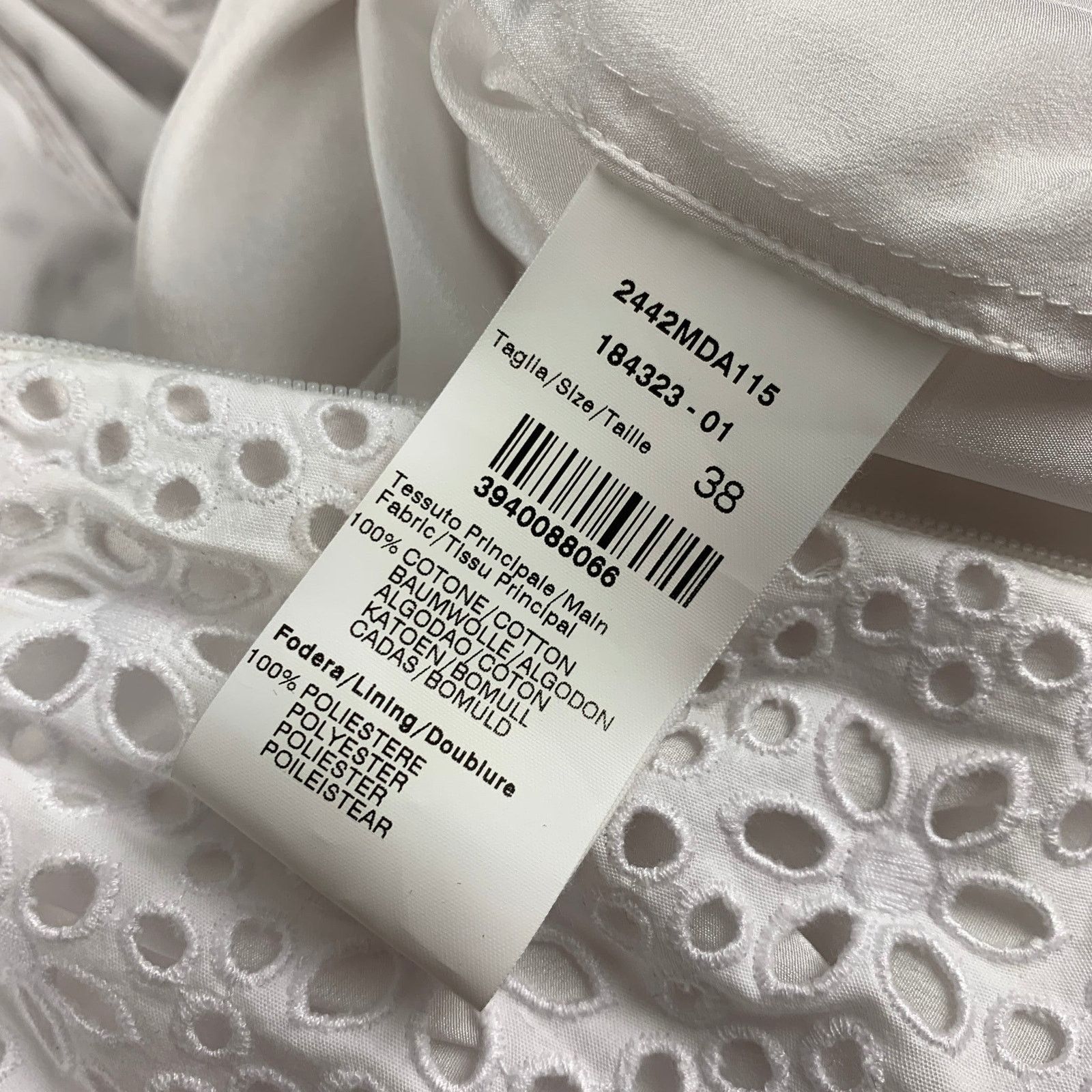 MSGM MSGM Size 4 White Cotton Eyelet Ruffle Dress Size S / US 4 / IT 40 - 4 Thumbnail