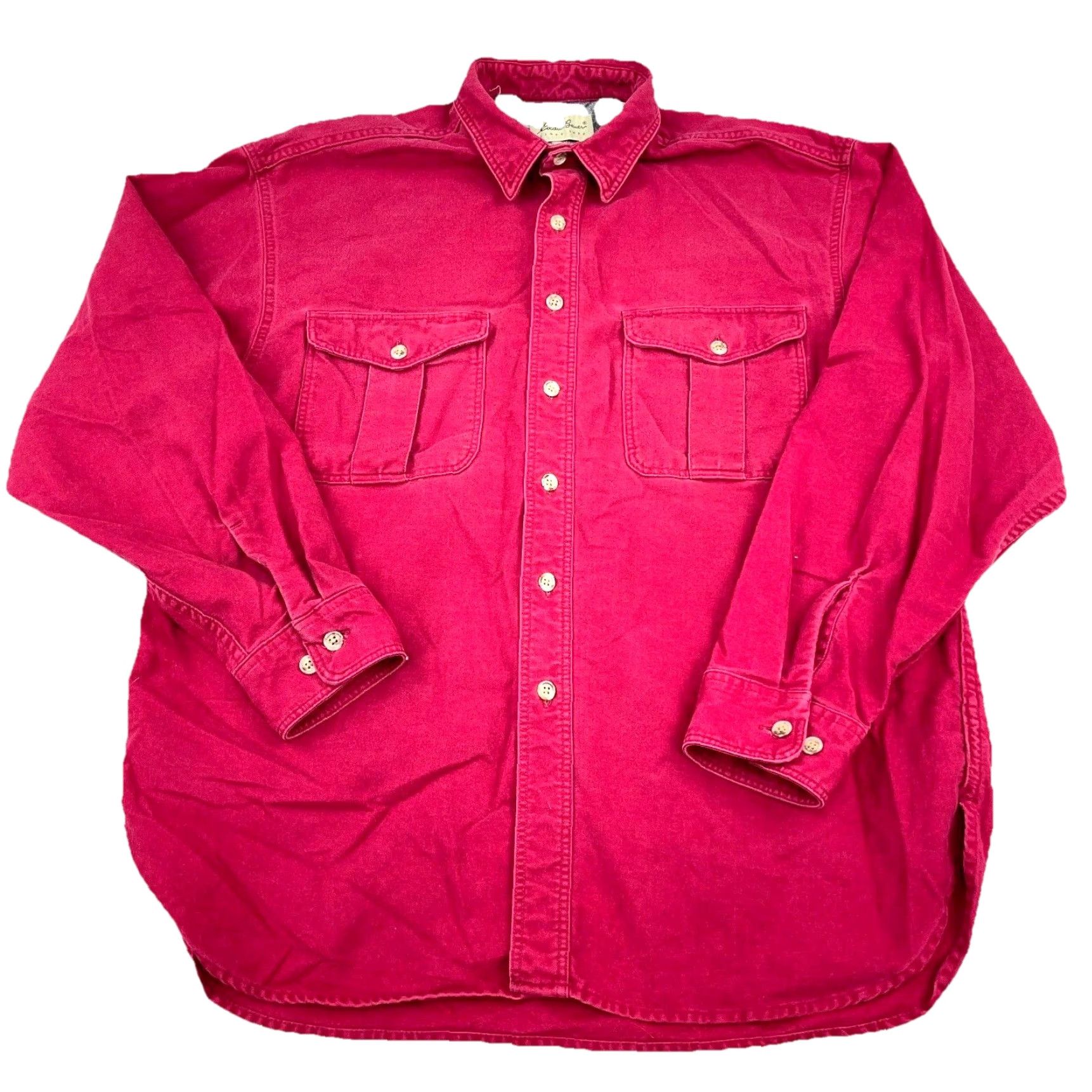 Eddie Bauer VINTAGE Eddie Bauer Shirt Men XL Red Chamois Cloth Heavy 90s Button Up Camp Size US XL / EU 56 / 4 - 2 Thumbnail