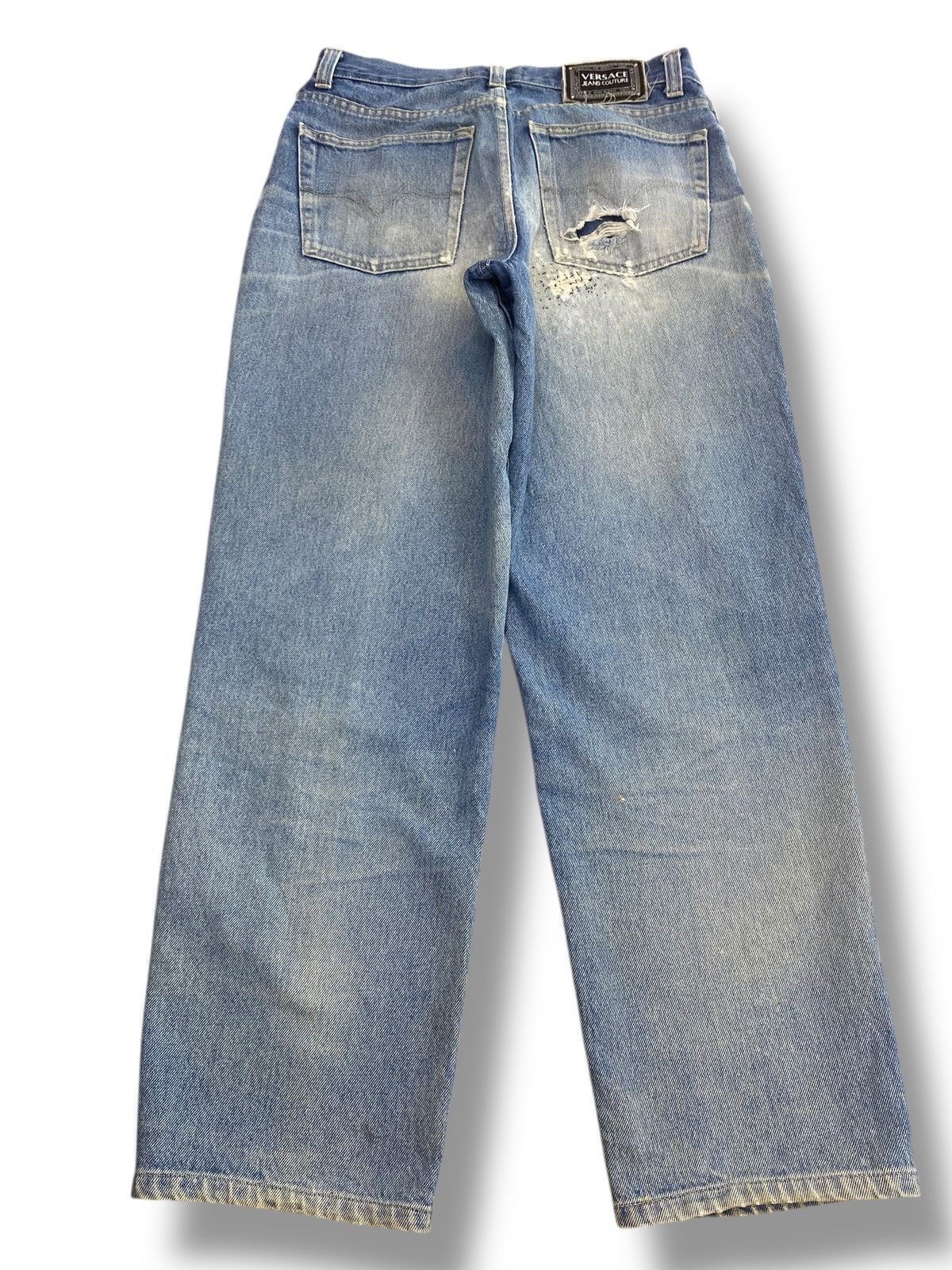 Versace Versace Whiskers Faded Wash Style Bag Ripped Jeans Size US 30 / EU 46 - 3 Thumbnail