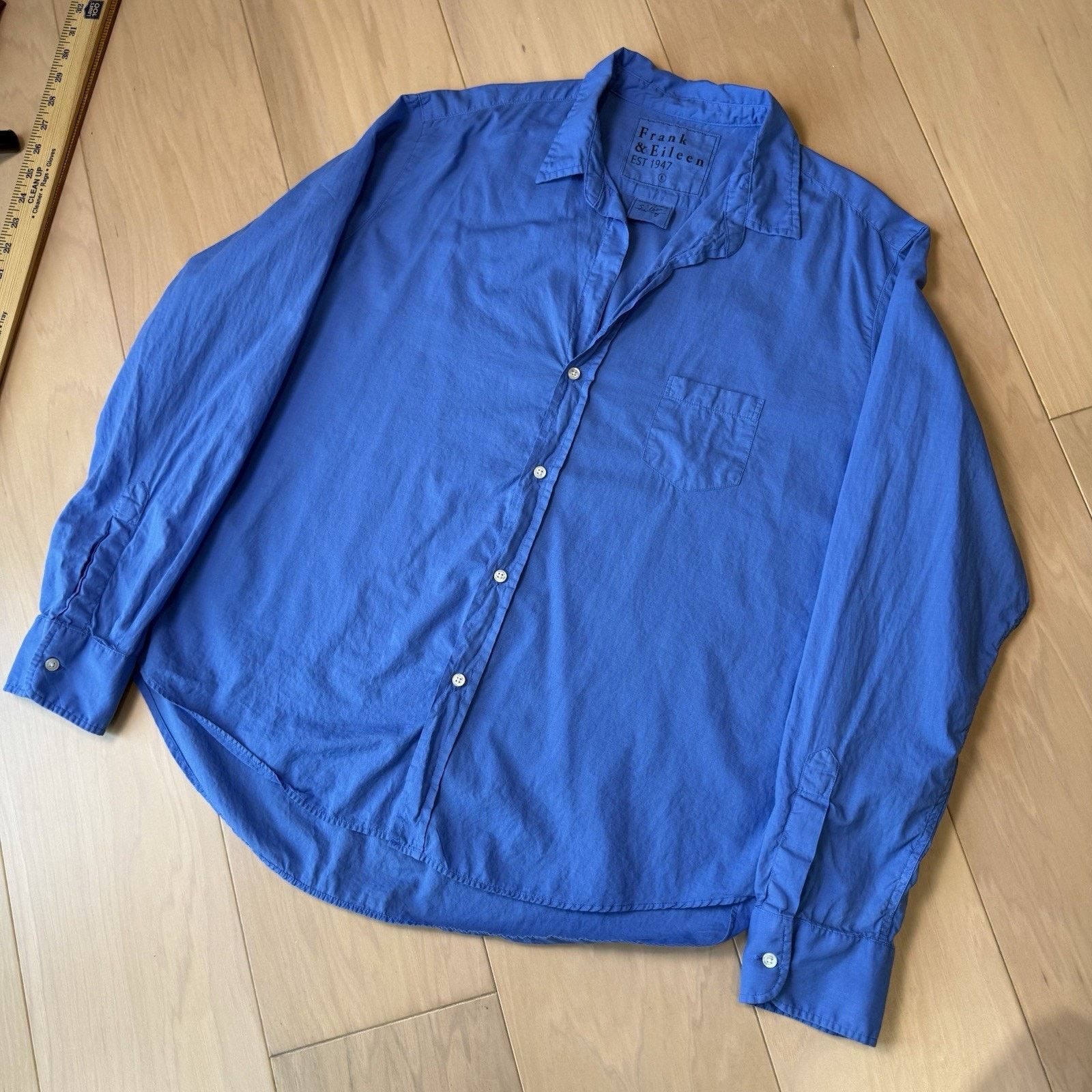 Frank & Eileen Frank & Eileen Shirt Women's Large Blue Cotton Button Up Size L / US 10 / IT 46 - 10 Thumbnail