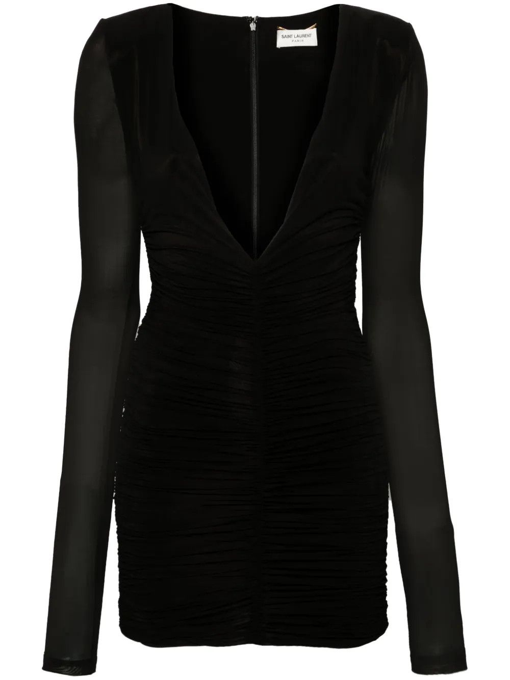 Saint Laurent Paris o1y0126 Mini Dress in Black Size S / US 4 / IT 40 - 1 Thumbnail