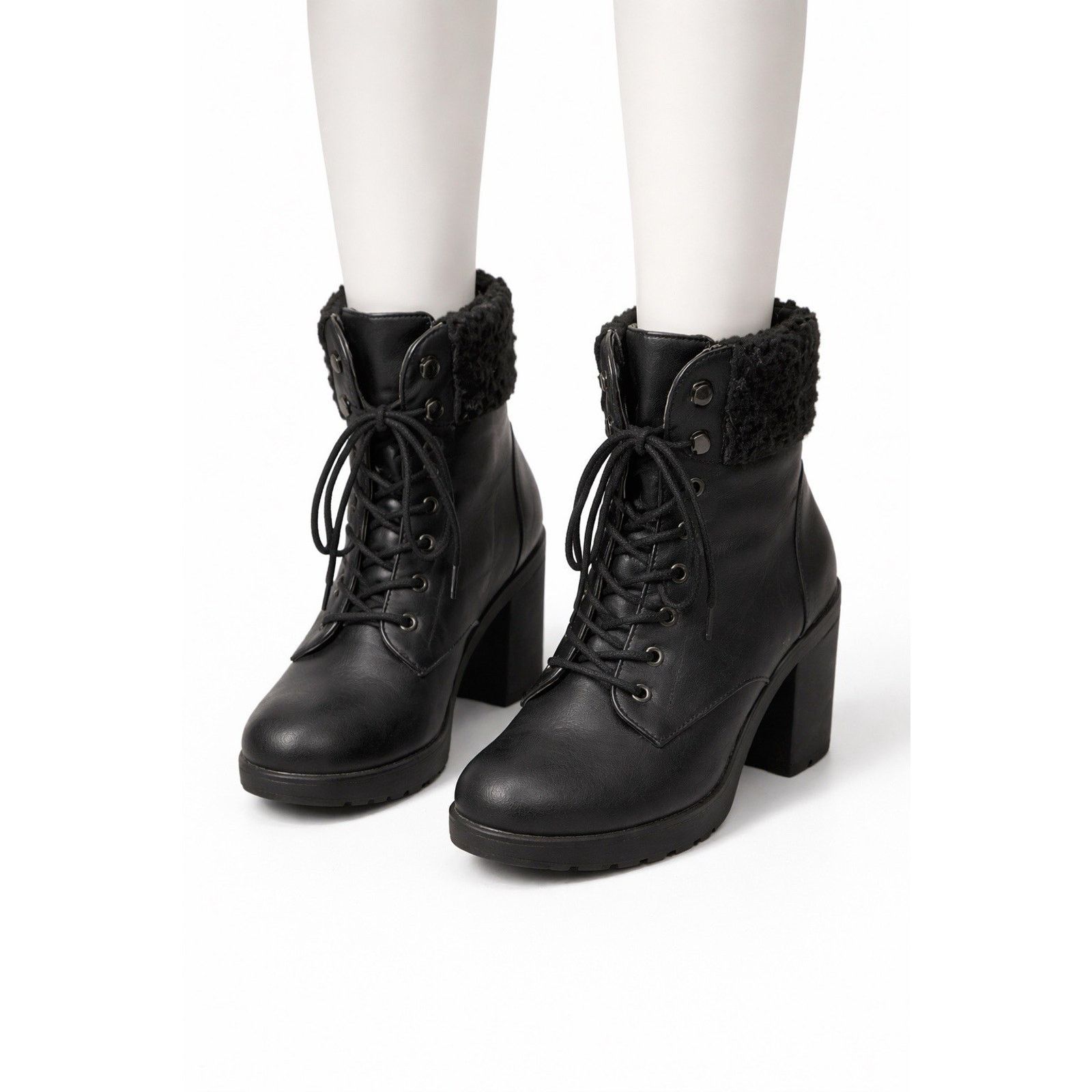 The Unbranded Brand Rouge Helium Women’s Black Lace-Up Ankle Boots Heels Size US 8.5 / IT 38.5 - 2 Thumbnail