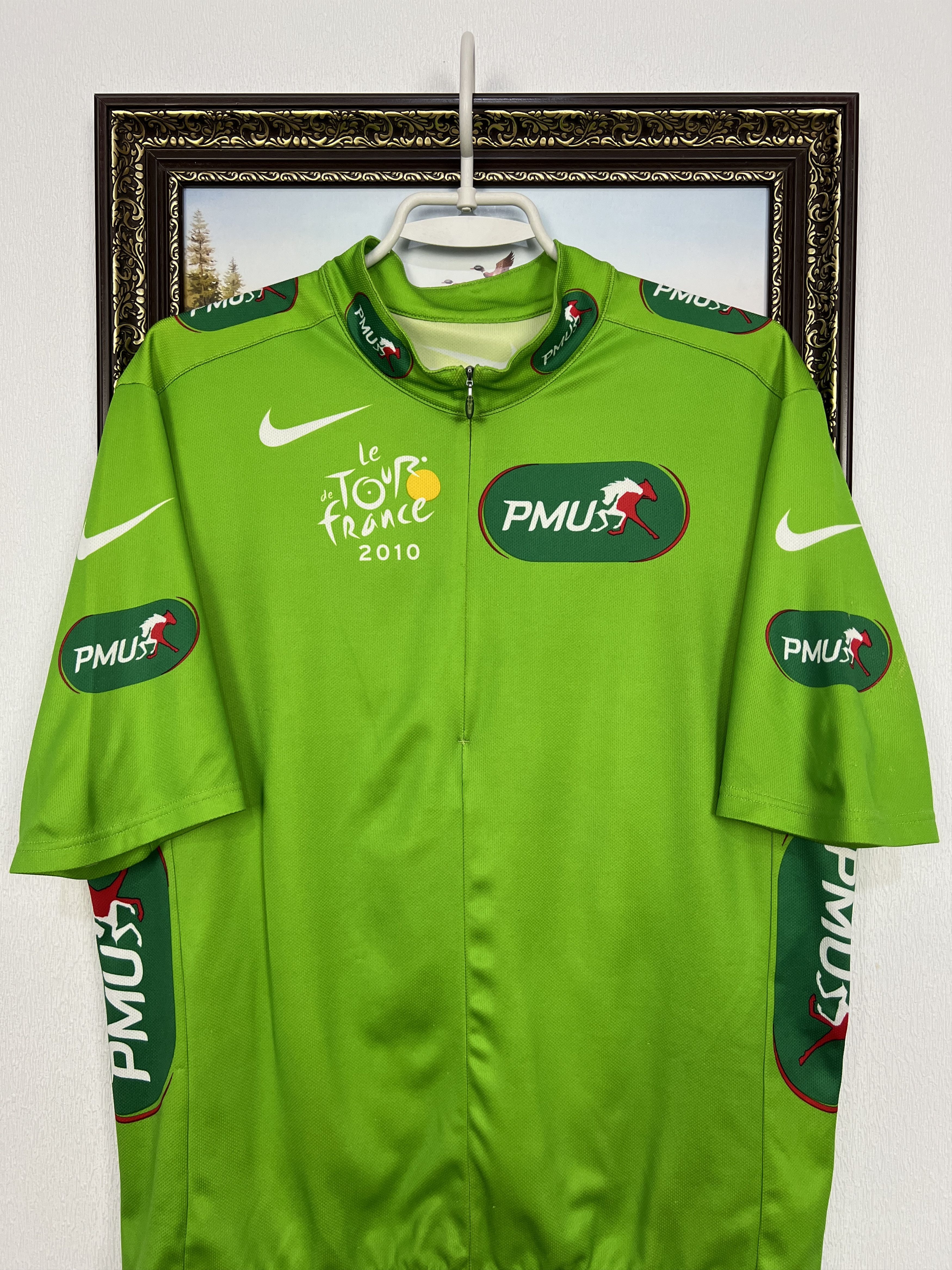 Nike Vintage 2010 Nike Jersey PMU Tour de France Green Cycling Size US XL / EU 56 / 4 - 2 Thumbnail