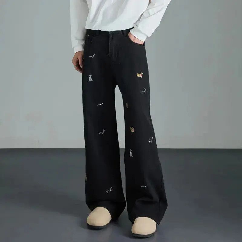 Japanese Brand Retro loose embroidered wide leg jeans Size US 32 / EU 48 - 1 Thumbnail