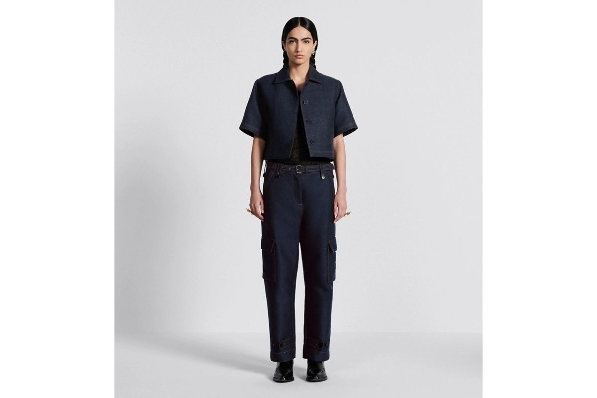 Dior o1bcso1str0225 Belted Cargo Pants in Deep Blue Size 26" / US 2 / IT 38 - 4 Thumbnail