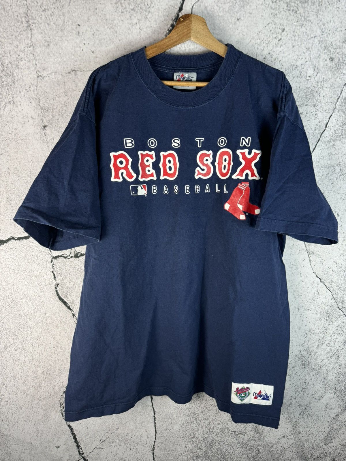 Logo Athletic 90s Vintage MLB Boston Red Sox Baseball boxy Tee tshirt Size US XL / EU 56 / 4 - 1 Thumbnail