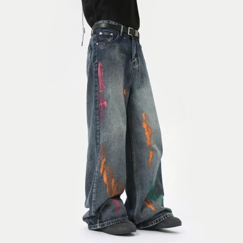 Jean × Vintage Casual Graffiti Jeans Size US 31 - 3 Thumbnail