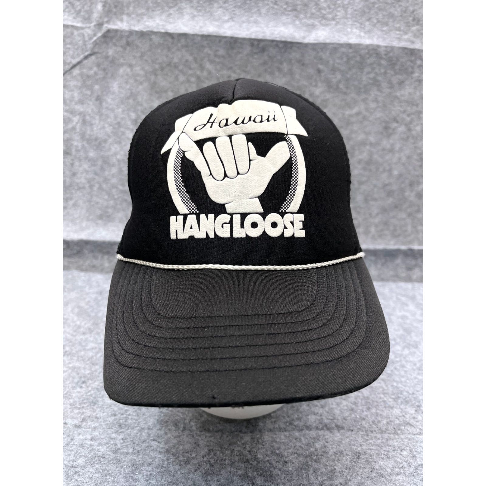 Vintage VINTAGE Hawaii Hangloose Shaka Hat Cap Strap Back Adult One Size Black Trucker Size ONE SIZE - 2 Thumbnail