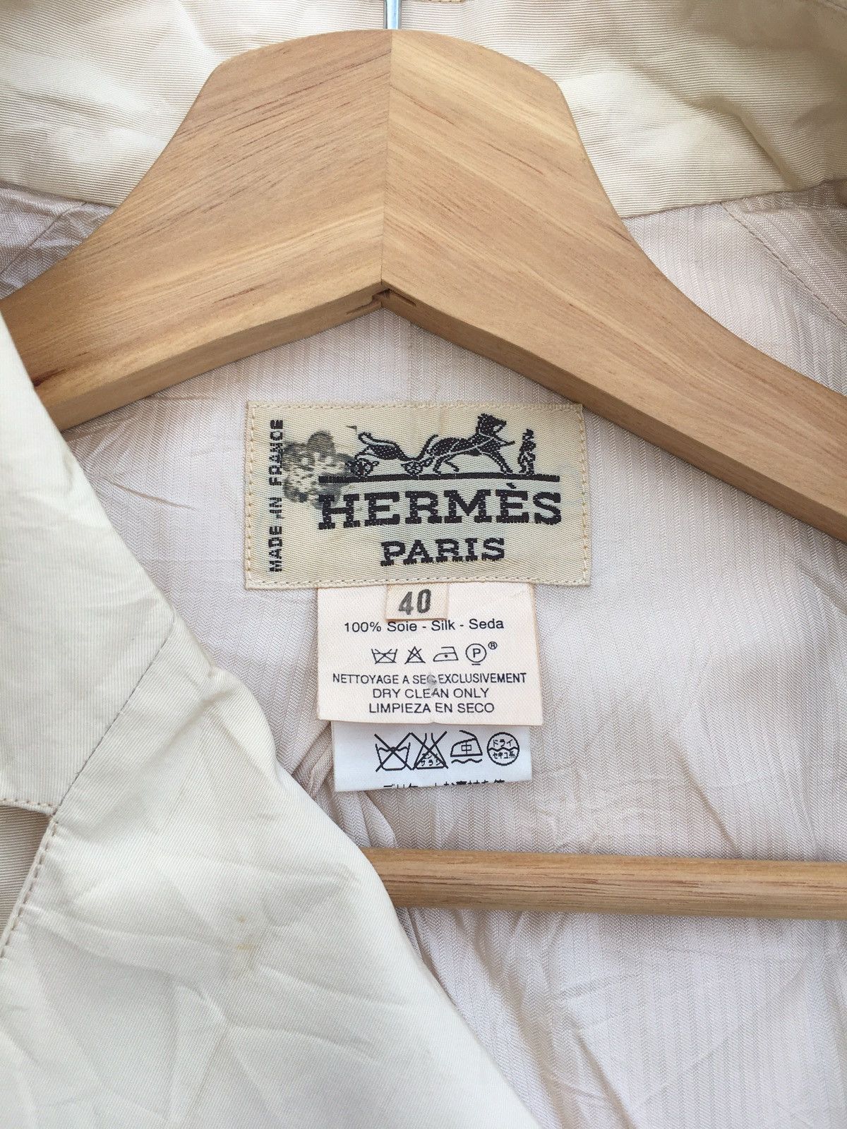Hermes Vintage 90s HERMÈS Trench Coat Double Breasted Coat Size M / US 6-8 / IT 42-44 - 13 Thumbnail