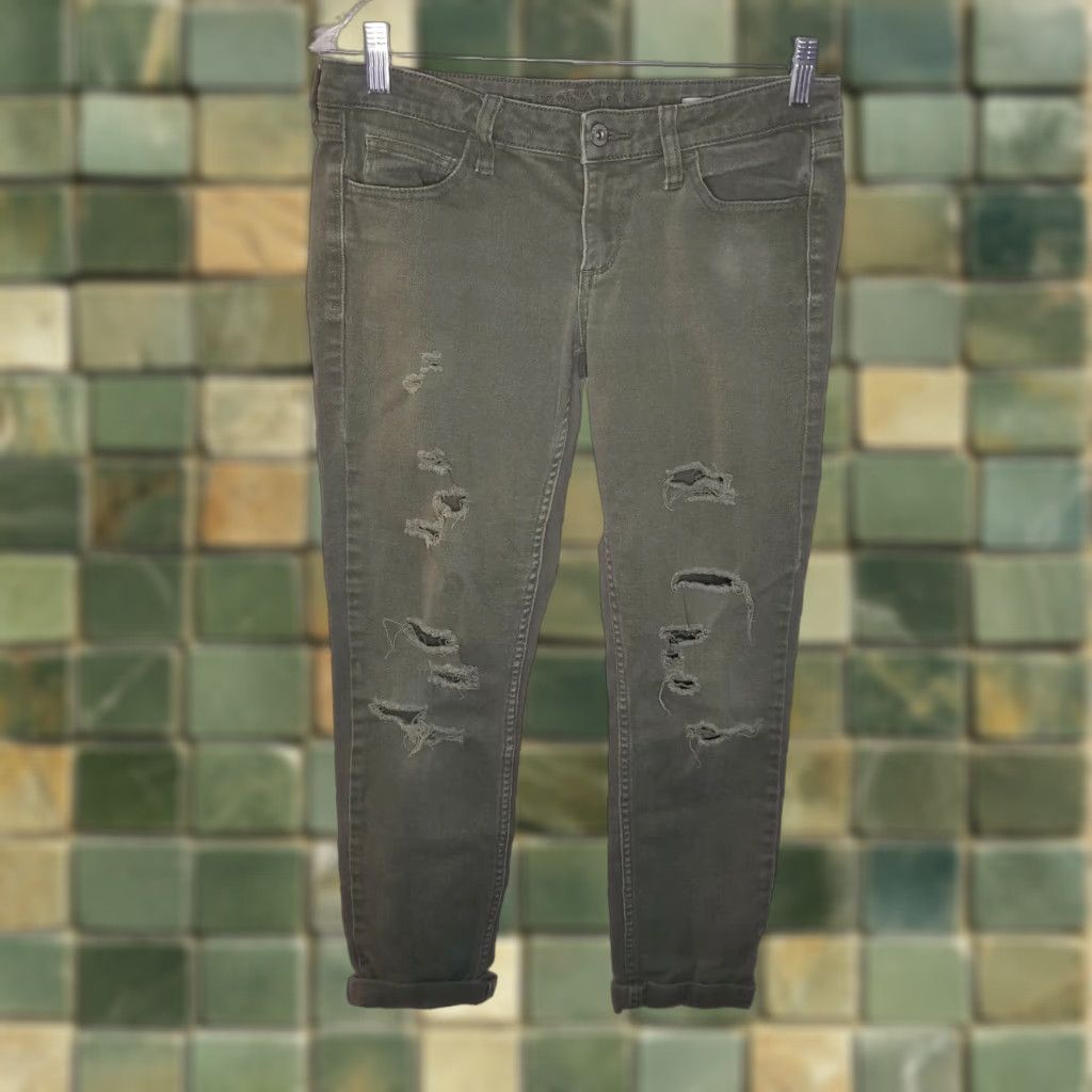 Vintage Arizona Jeans Jeans Skinny Distressed Green Size 7 Womens Size 28" / US 6 / IT 42 - 1 Thumbnail