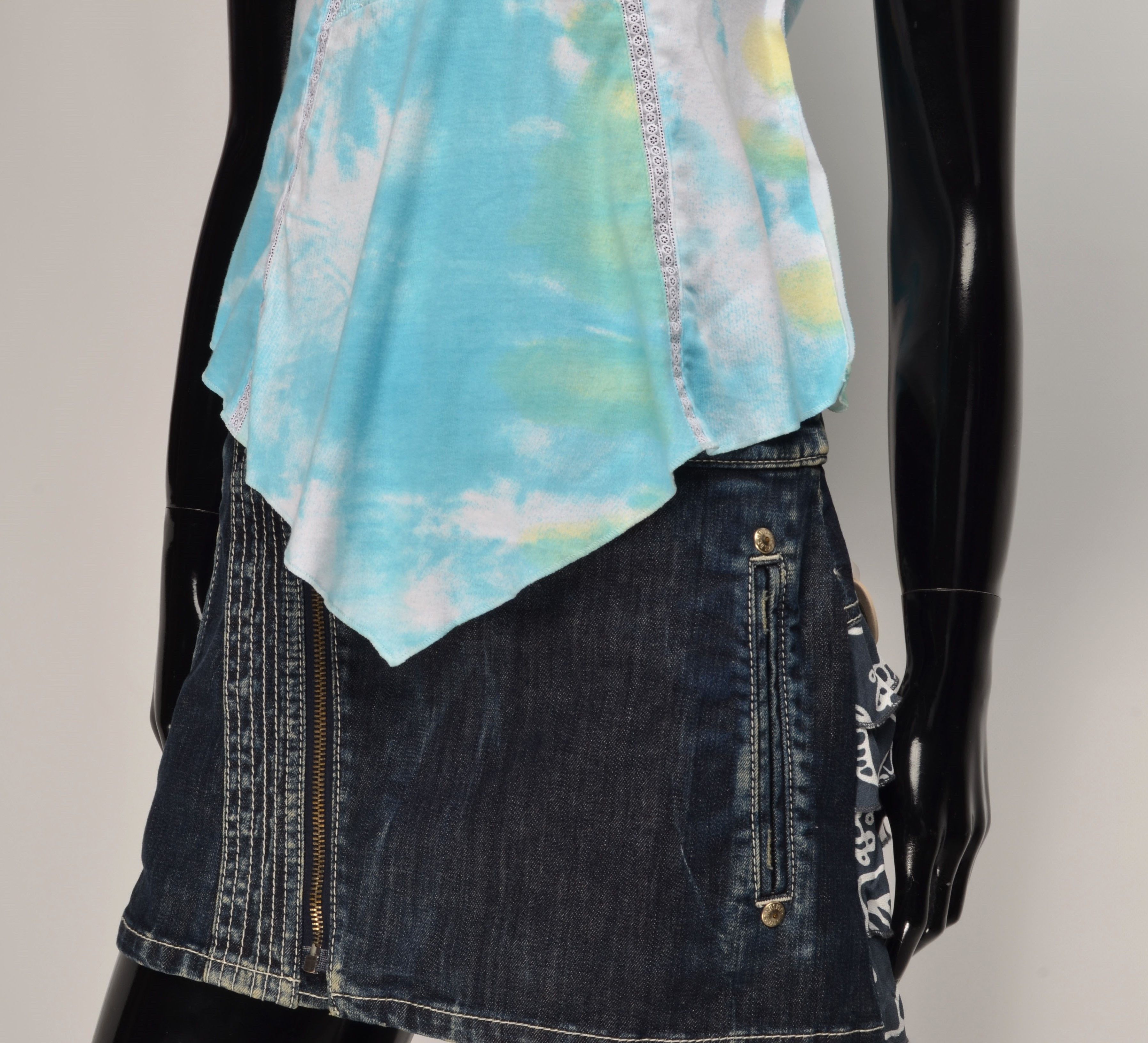 Custo Barcelona × Designer × Vintage Vintage Custo Barcelona Y2K Cottagecore Fairy Blue Top Size S / US 4 / IT 40 - 3 Thumbnail