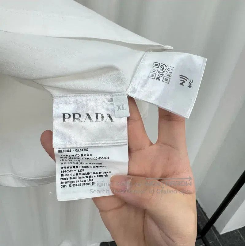 Prada Prada Summer Men's White Logo T-Shirt. Size US XL / EU 56 / 4 - 4 Thumbnail