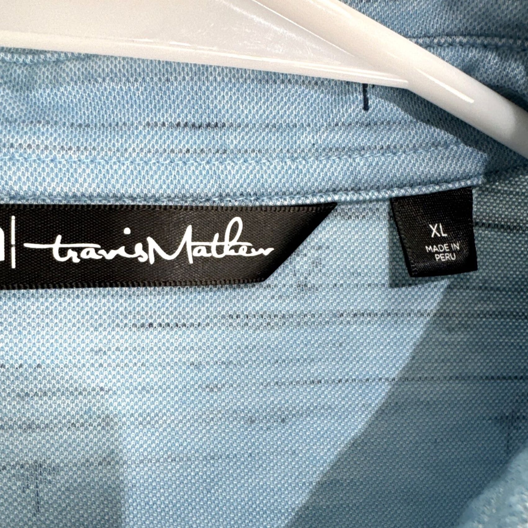 TravisMathew Travis Mathew Golf Polo Shirt Men's XL Palm Tree Blue Pima Cotton Blend Size US XL / EU 56 / 4 - 2 Thumbnail