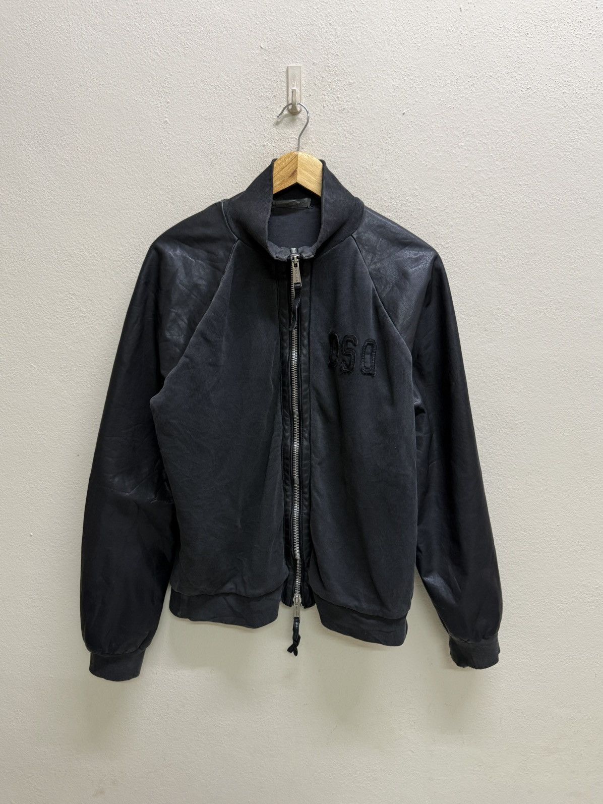 Dsquared2 Ds Quared 2 Horror Hcokey Sleeve Leather Bomber Jacket Size US M / EU 48-50 / 2 - 22 Thumbnail