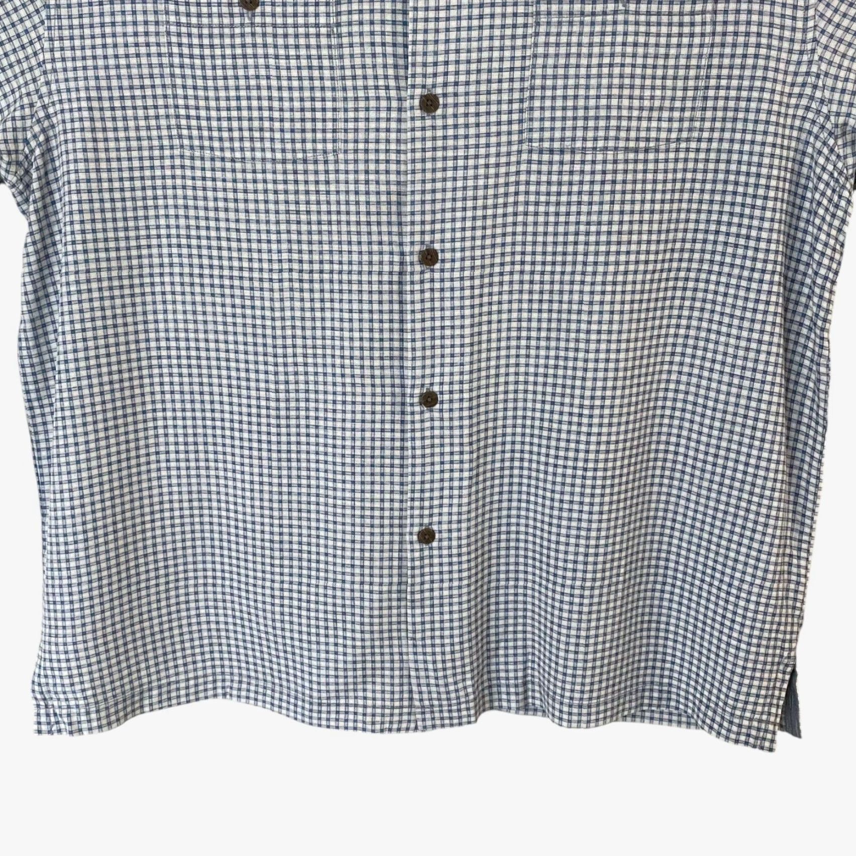 Tommy Bahama TOMMY BAHAMA Checkered Silk Button-Up Shirt Blue XL Short Sleeve Mens Size US XL / EU 56 / 4 - 7 Thumbnail