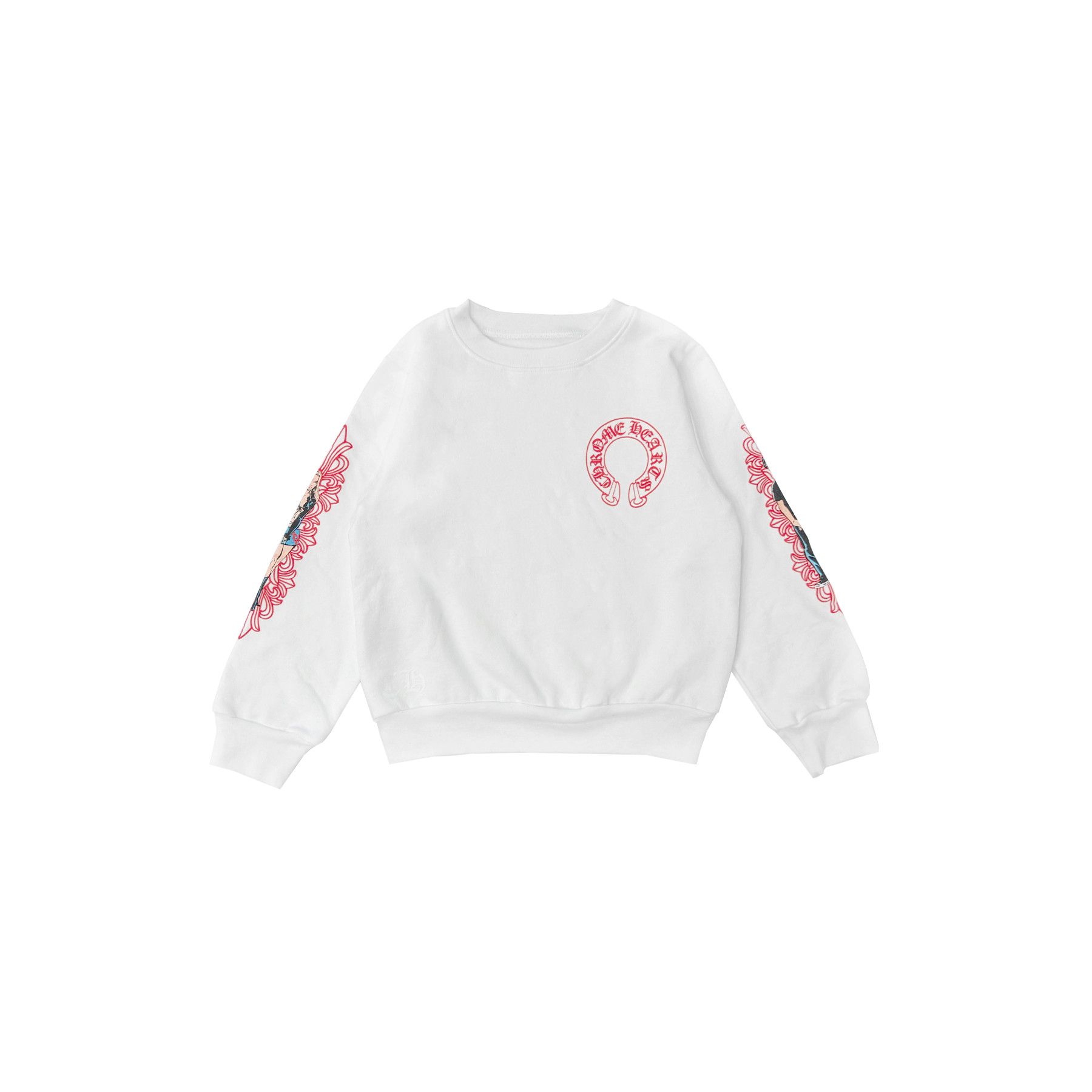 Chrome Hearts Chrome Hearts Deadly Doll Horseshoe White Kids Sweatshirt Size US XXS / EU 40 - 1 Thumbnail
