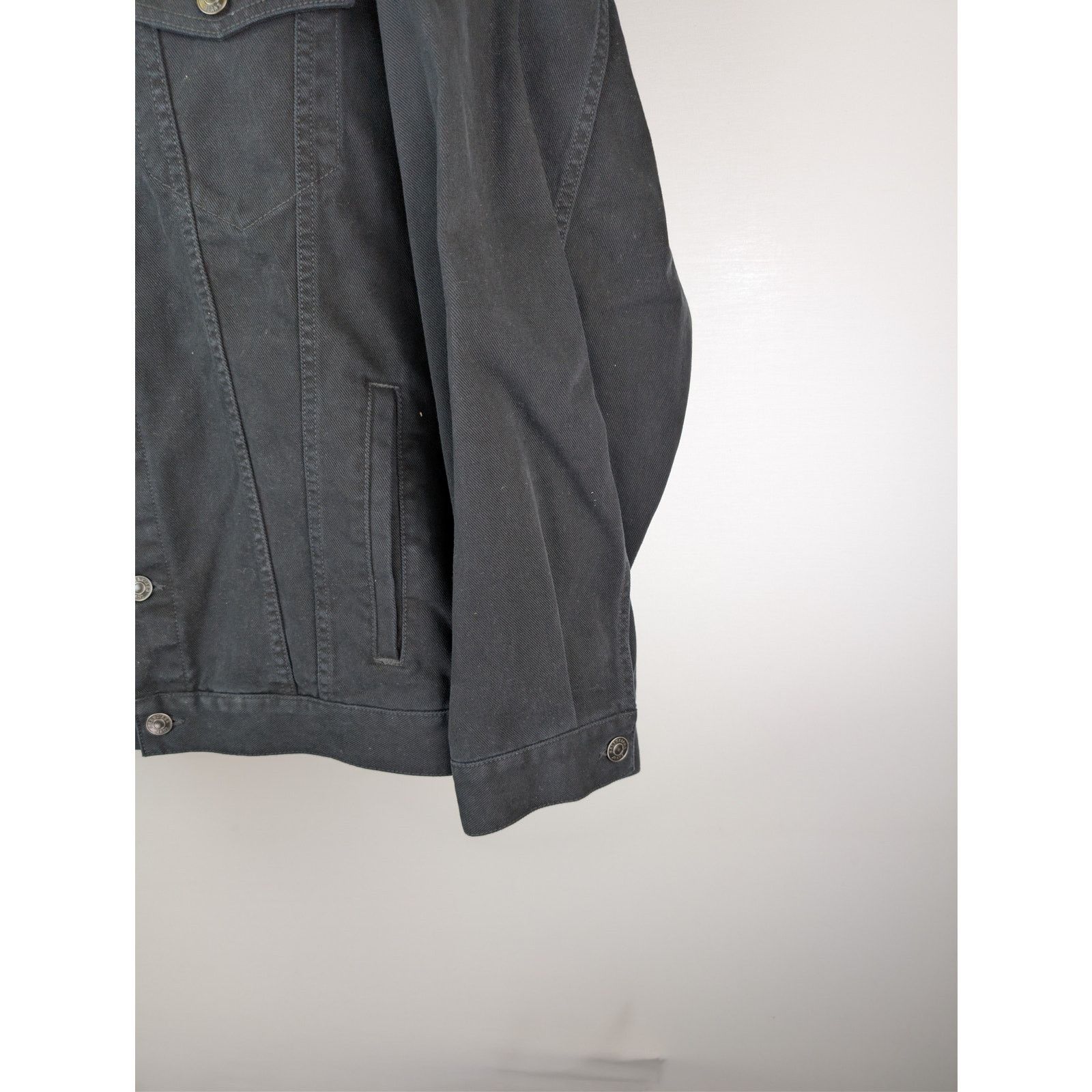 Balenciaga o1rshd1 Soft Black Left Hand Denim Jacket in Black Size US L / EU 52-54 / 3 - 6 Thumbnail