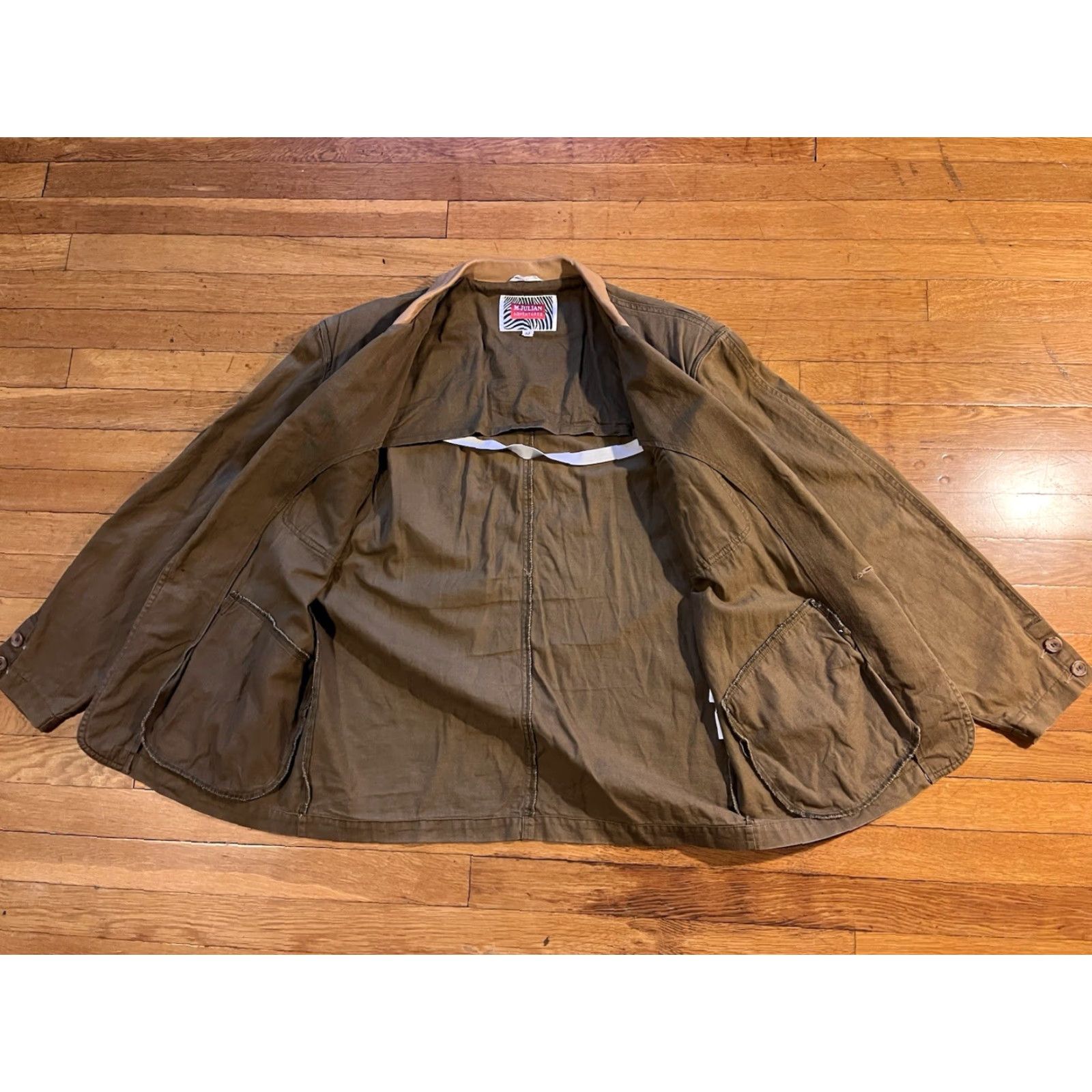 Vintage VINTAGE M. Julian Adventures Canvas Hunting Jacket Men’s 42 Beige Leather Collar Size US XS / EU 42 / 0 - 5 Thumbnail