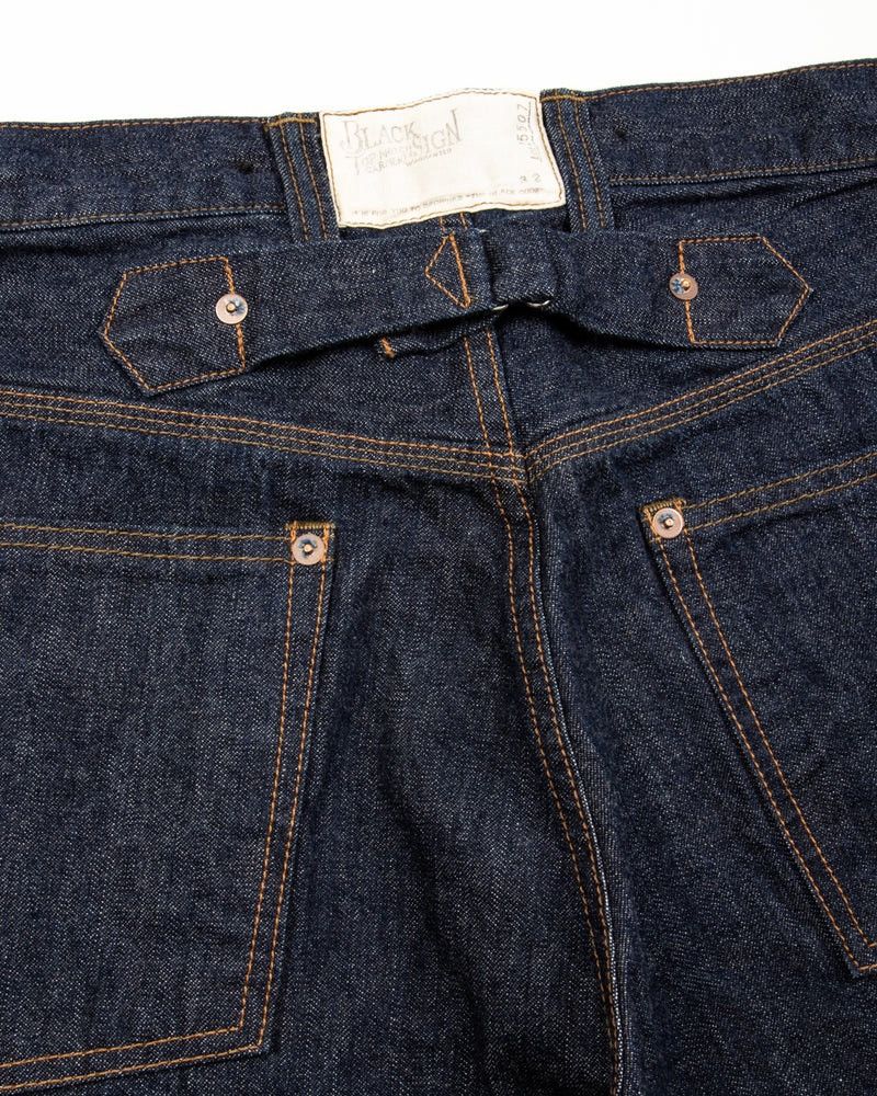 BLACK SIGN 1920s 10.5OZ SELVEDGE DENIM WIDE LEG HIGH WAIST Size US 34 / EU 50 - 4 Thumbnail