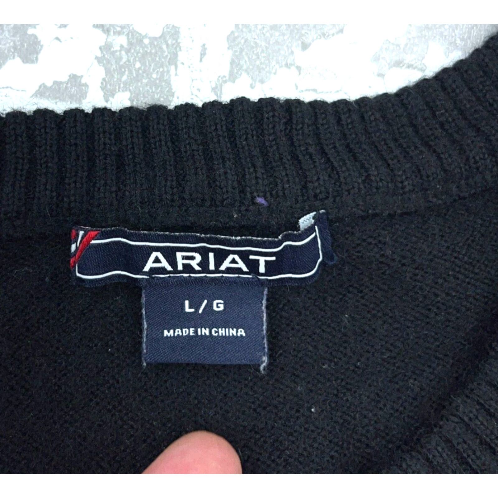 Ariat Ariat Women's Large Black Cable Knit Pullover Sweater - Lightweight Casual Top Size L / US 10 / IT 46 - 3 Thumbnail