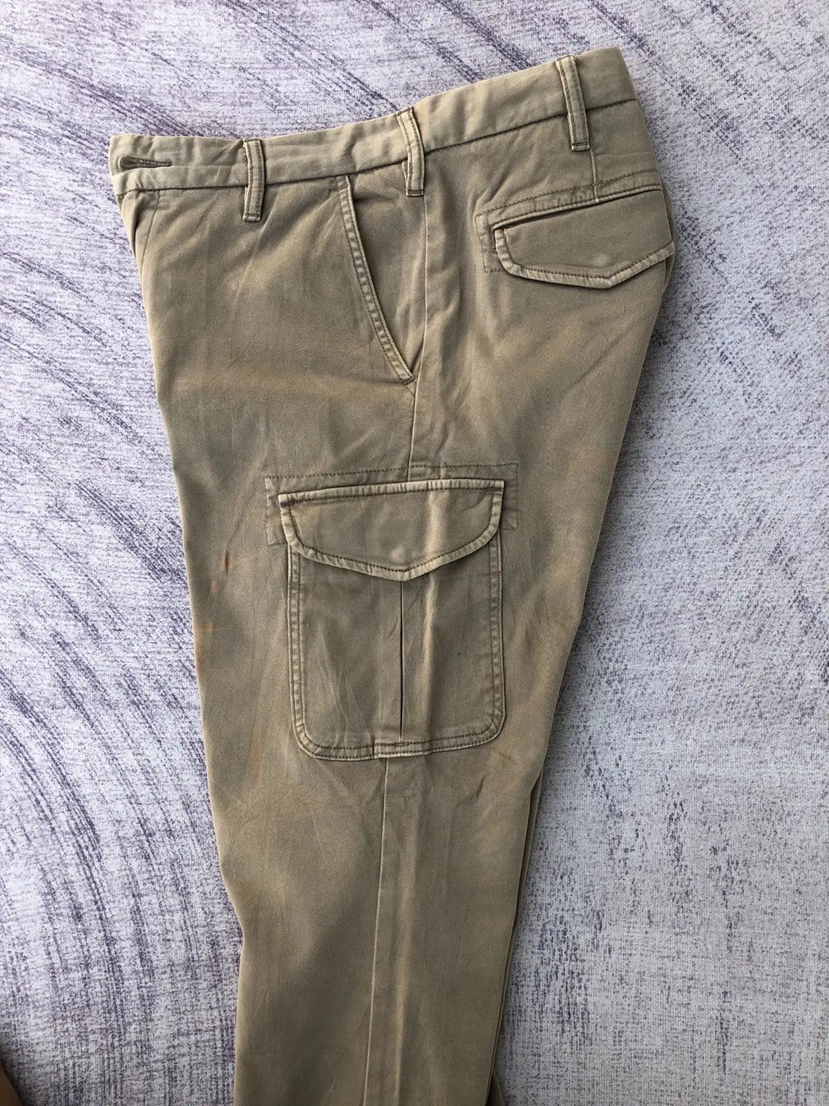 Olive × Other × Vintage Faded Olive Cargo Trousers With 6 Pocket Work ware Size US 32 / EU 48 - 15 Thumbnail