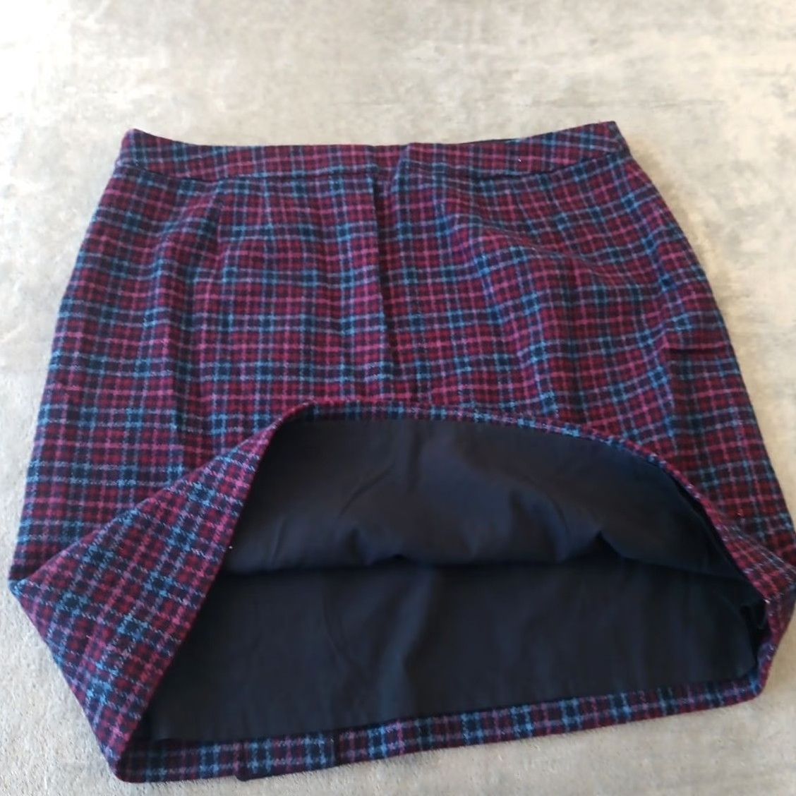 Talbots Talbots Skirt Petites 16P Purple Plaid Short Tweed Lined Button Accent Women Pencil (Dry Clean) Size 38" / US 16 / IT 52 - 6 Thumbnail