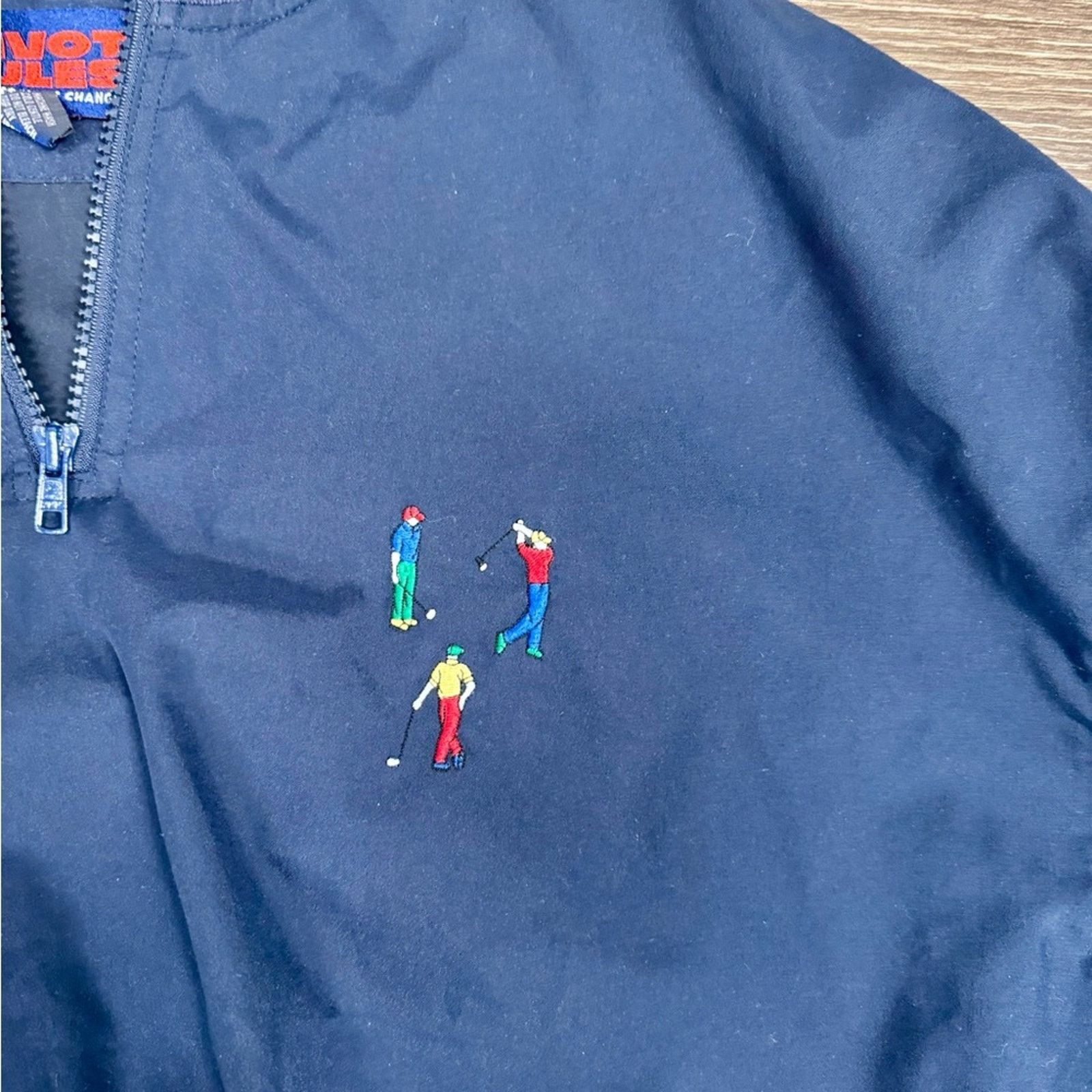Other Vintage Pivot Rules Navy Golf Pullover Jacket Embroidered L Size US L / EU 52-54 / 3 - 2 Thumbnail