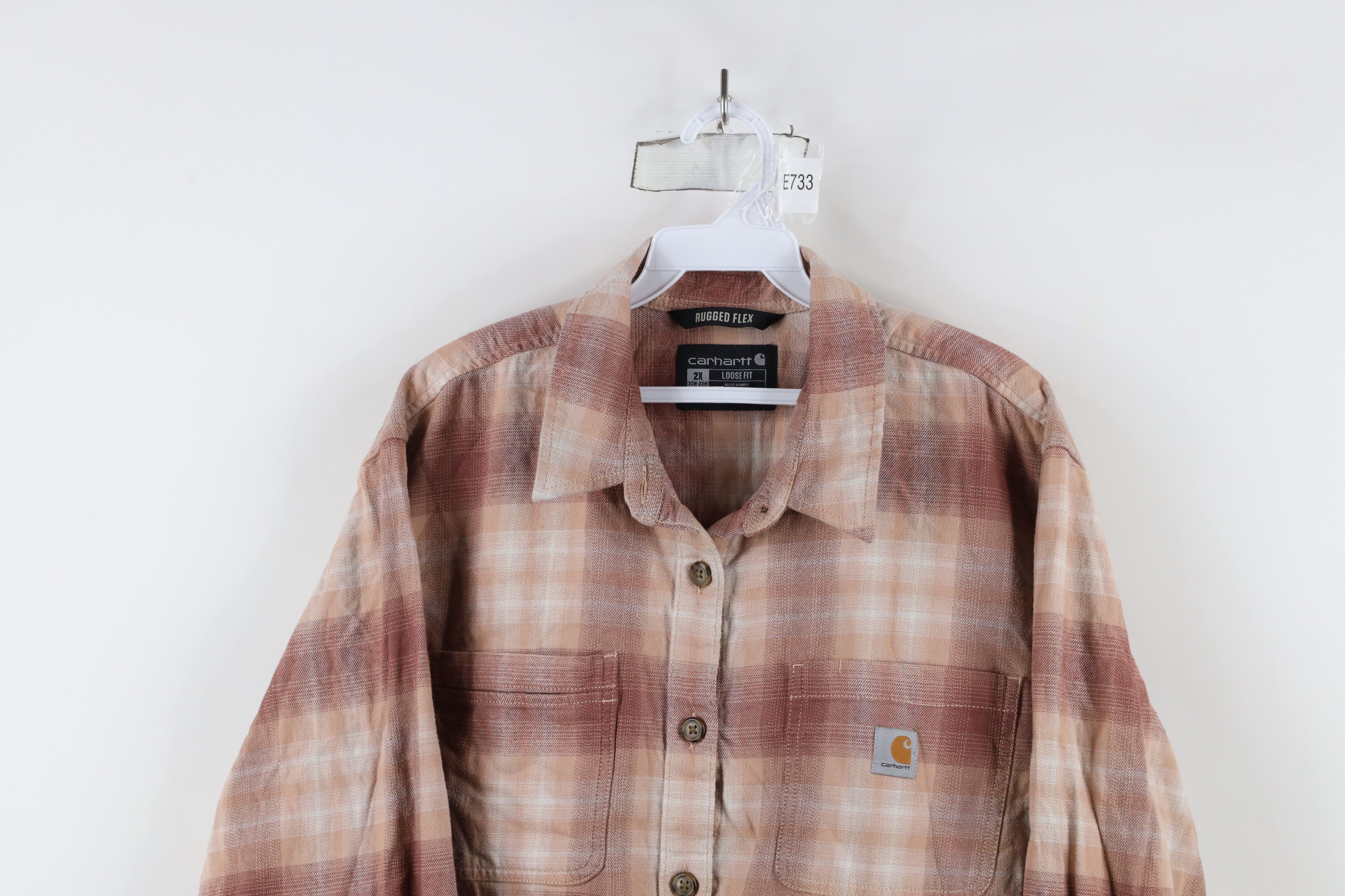 Carhartt × Vintage Vintage Carhartt Rugged Flex Flannel Collared Button Shirt Size XXL / US 16-18 / IT 52-54 - 2 Thumbnail