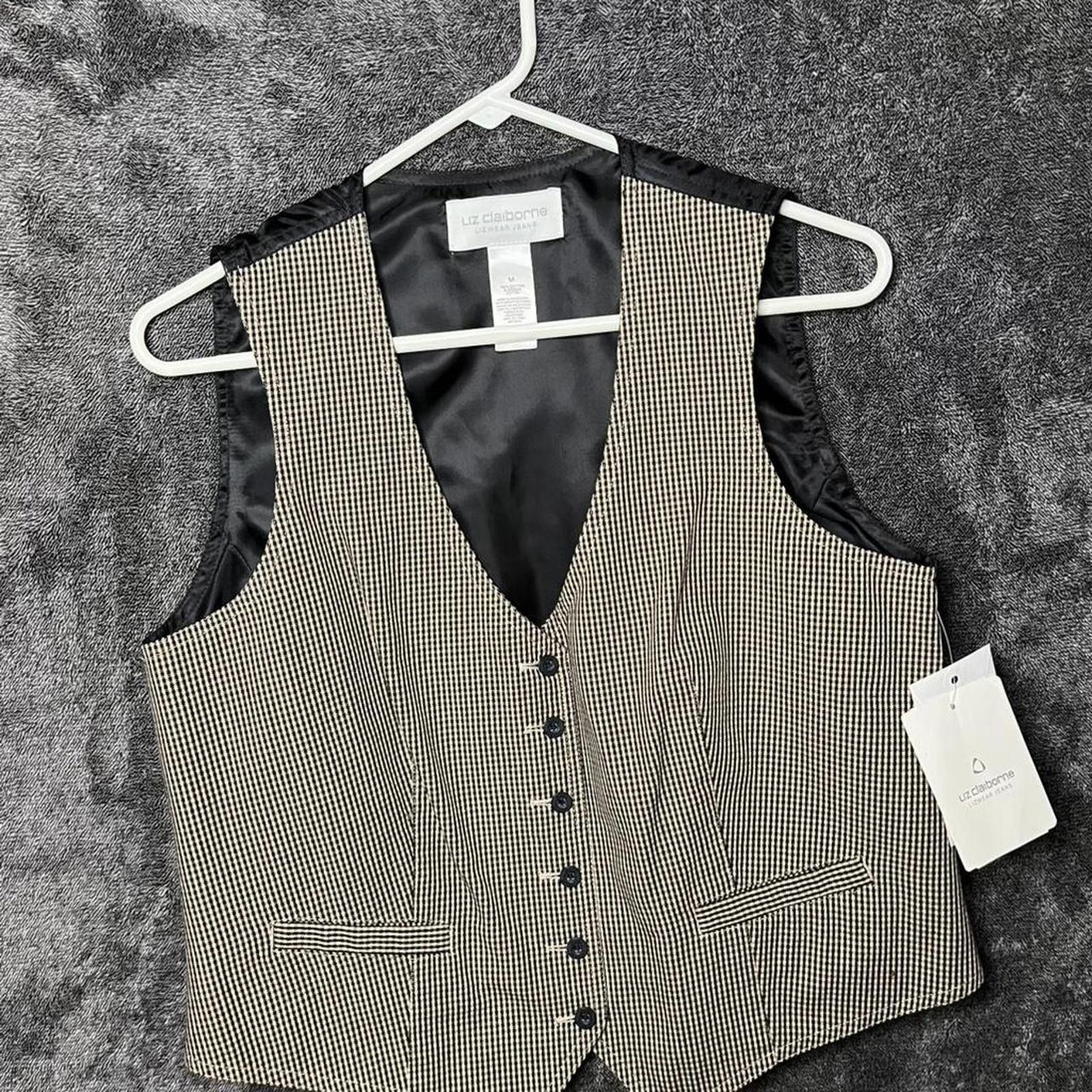 Other Deadstock Liz Claiborne Gingham Waistcoat Vest M 90's Size M / US 6-8 / IT 42-44 - 1 Thumbnail