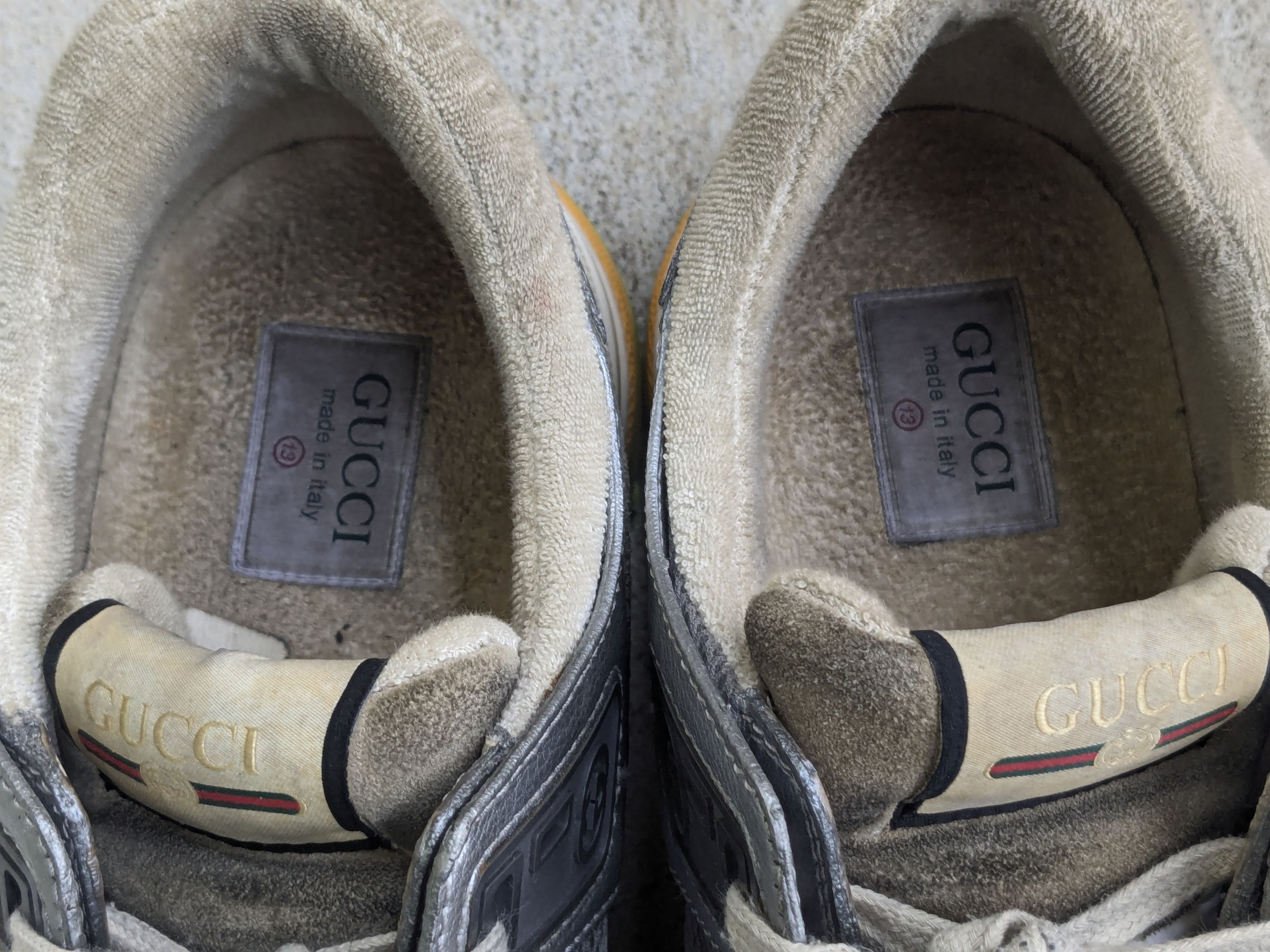 Gucci Gucci Ultrapace Sneakers Silver Green 13.5 Gray Size US 13 / EU 46 - 3 Thumbnail
