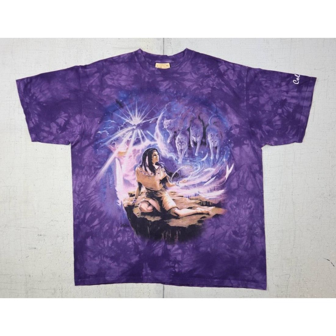 The Mountain VTG 2001 The Mountain Wolf Native Graphic Tie Dye T-Shirt Size US XL / EU 56 / 4 - 4 Thumbnail