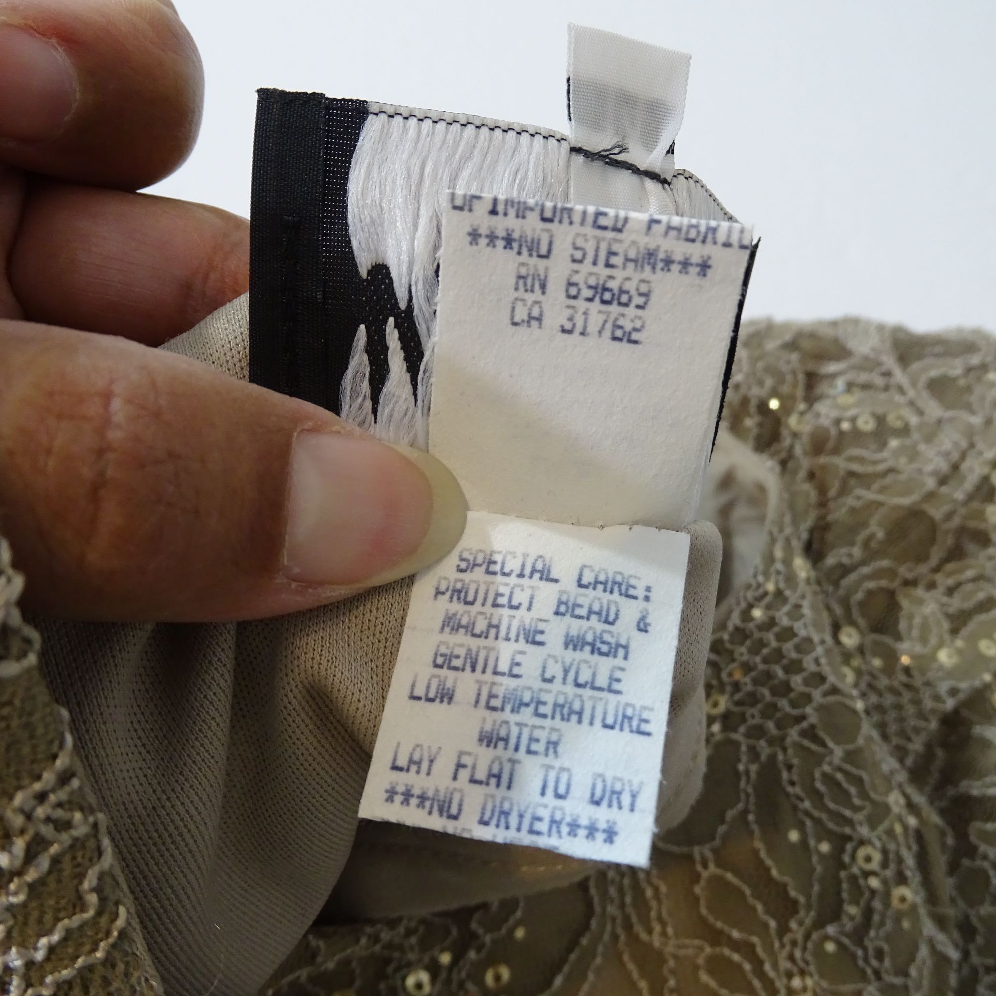 Vintage Vintage Ursula Of Switzerland Tan Lace Sleeveless Formal 14 Size XL / US 12-14 / IT 48-50 - 10 Thumbnail