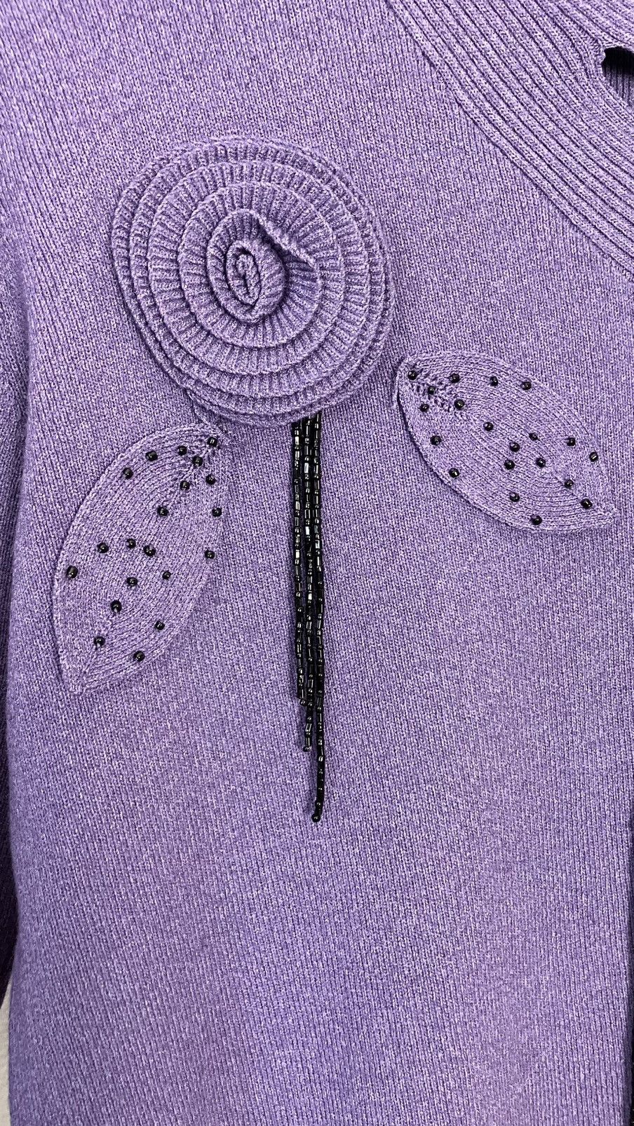 Other Carducci Womens Flower Beaded Stems Sweater Size M / US 6-8 / IT 42-44 - 4 Thumbnail
