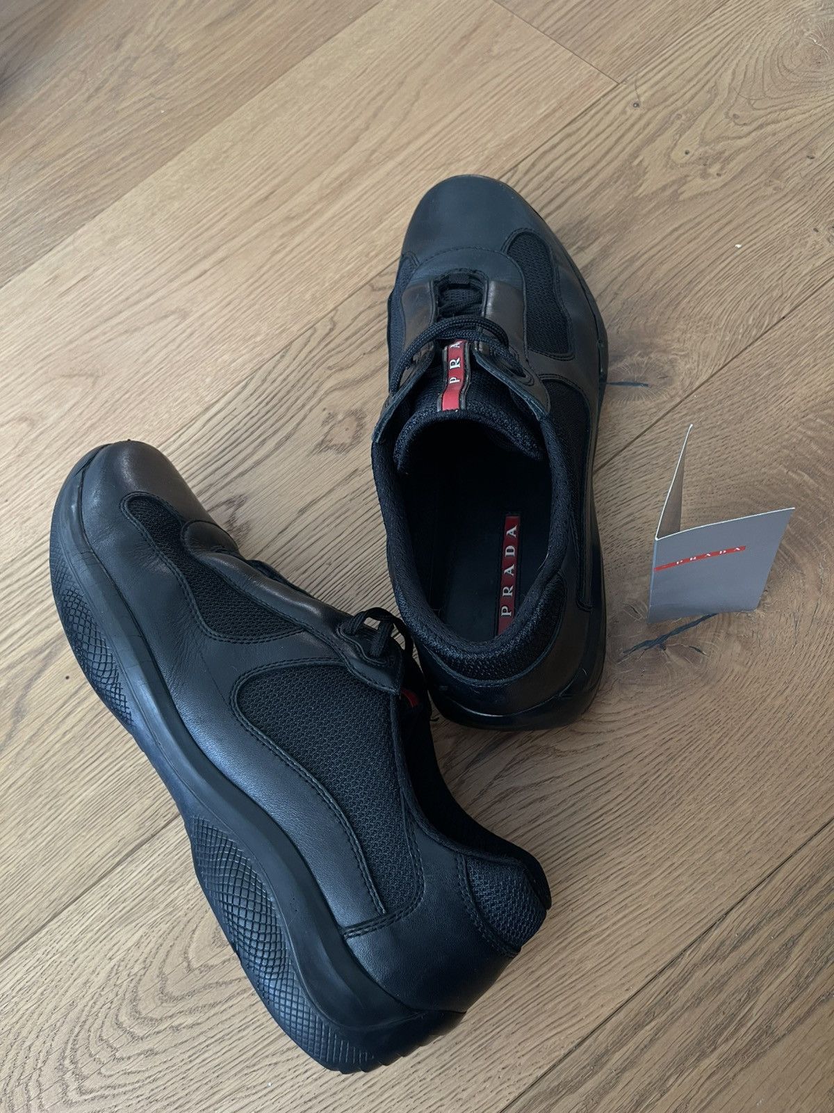 Prada Prada America’s Cup Sneakers Triple Black Leather / Mesh Size US 10.5 / EU 43-44 - 11 Thumbnail