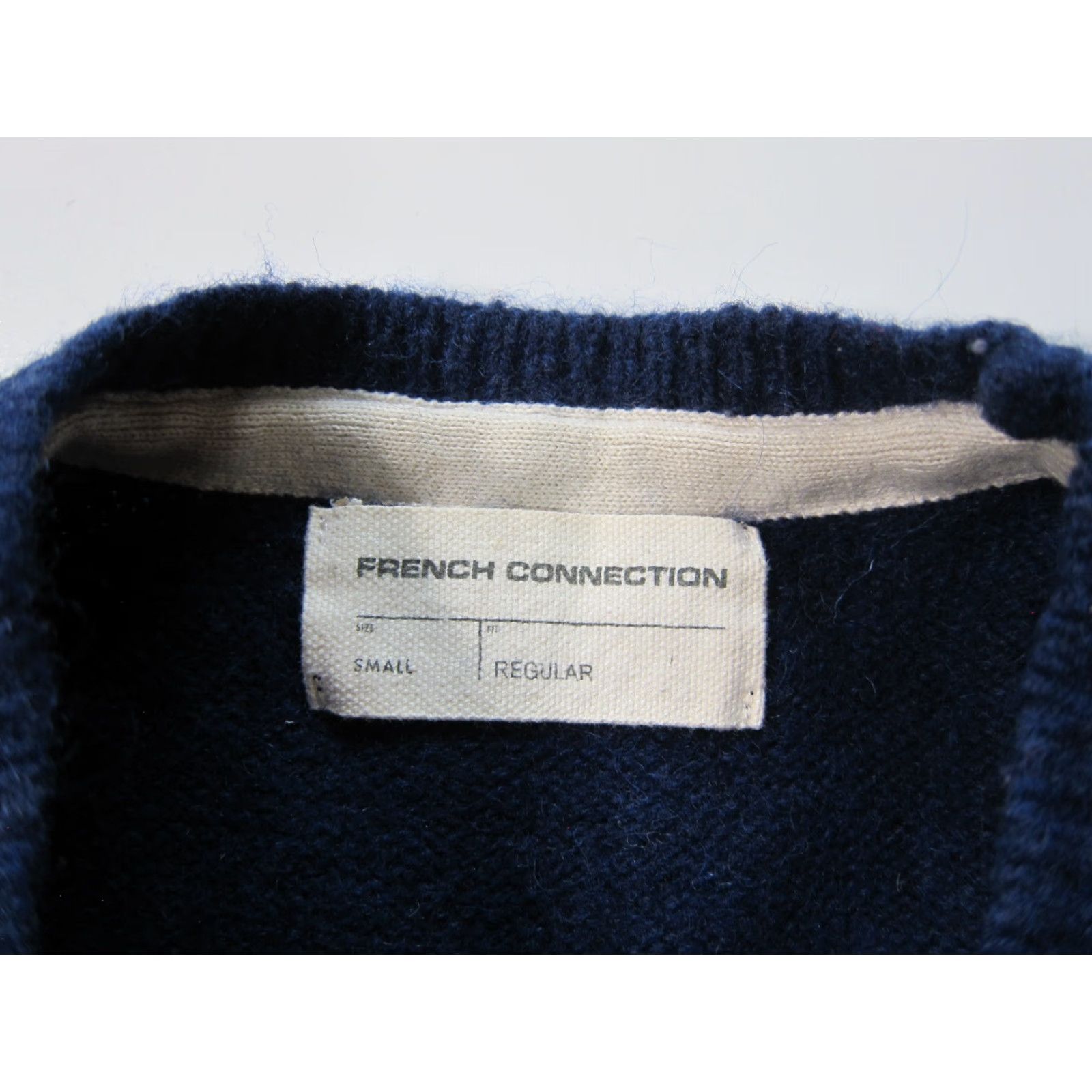 French Connection French Connection Wool Blue White F Logo Long Sleeve Pullover Sweater Men Small Size US S / EU 44-46 / 1 - 3 Thumbnail