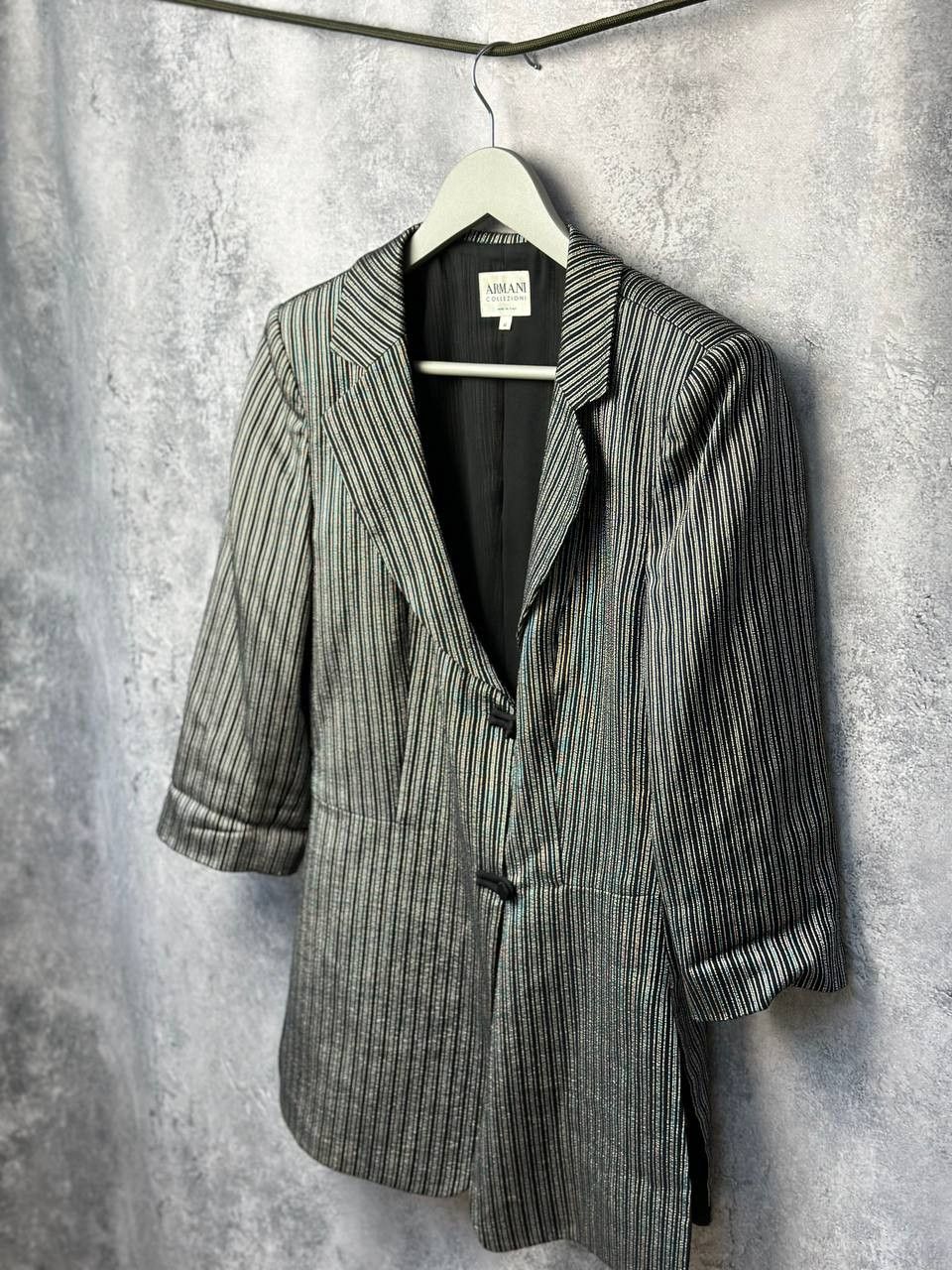 Armani Collezioni Armani Collezioni Women’s Unique Striped Blazer Jacket Size L / US 10 / IT 46 - 2 Thumbnail