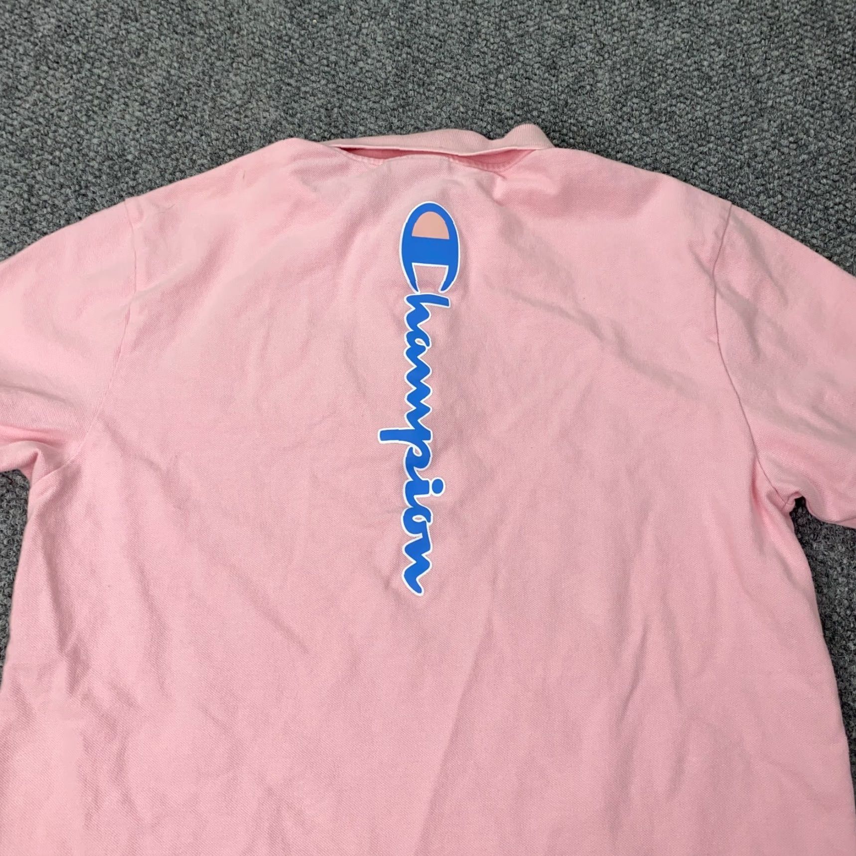 Champion CHAMPION Polo Shirt Mens Short Sleeve Pink Medium 100% Cotton Knit Button-Front Classic Fit Sports Casual Shirt Size US M / EU 48-50 / 2 - 6 Thumbnail