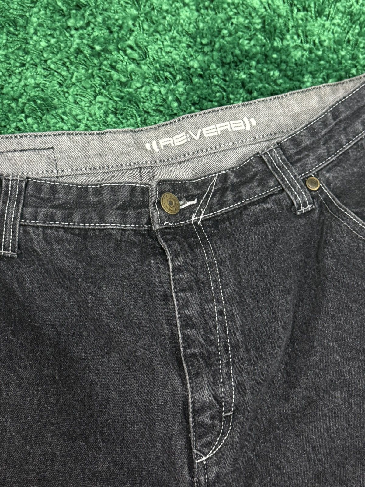 Vintage RARE Vintage y2k Embroidered Reverb Space Pocket Shorts 38 Size US 38 / EU 54 - 3 Thumbnail