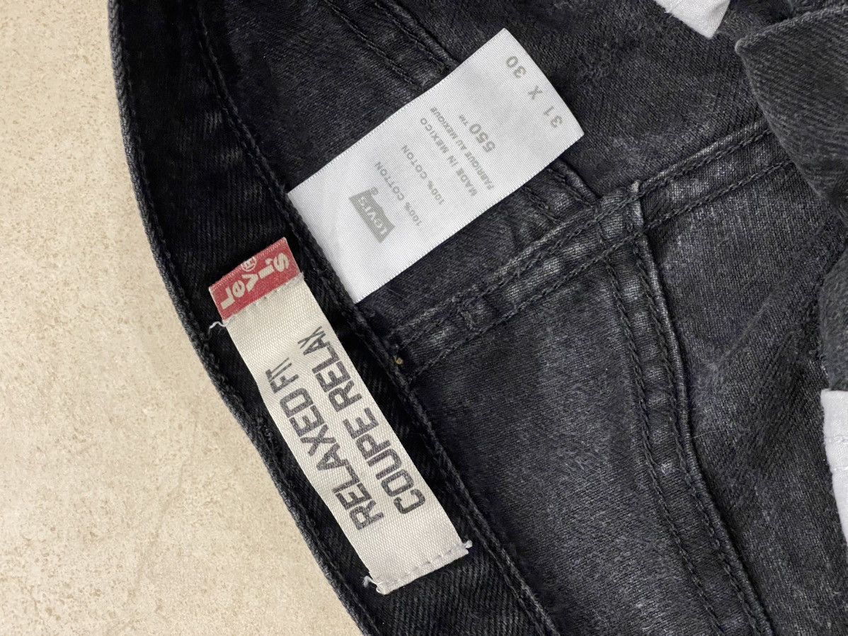 Levi's × Levi's Vintage Clothing Levi’s 550 Relaxed Fit Black Vintage Denim Jeans Size US 31 - 3 Thumbnail